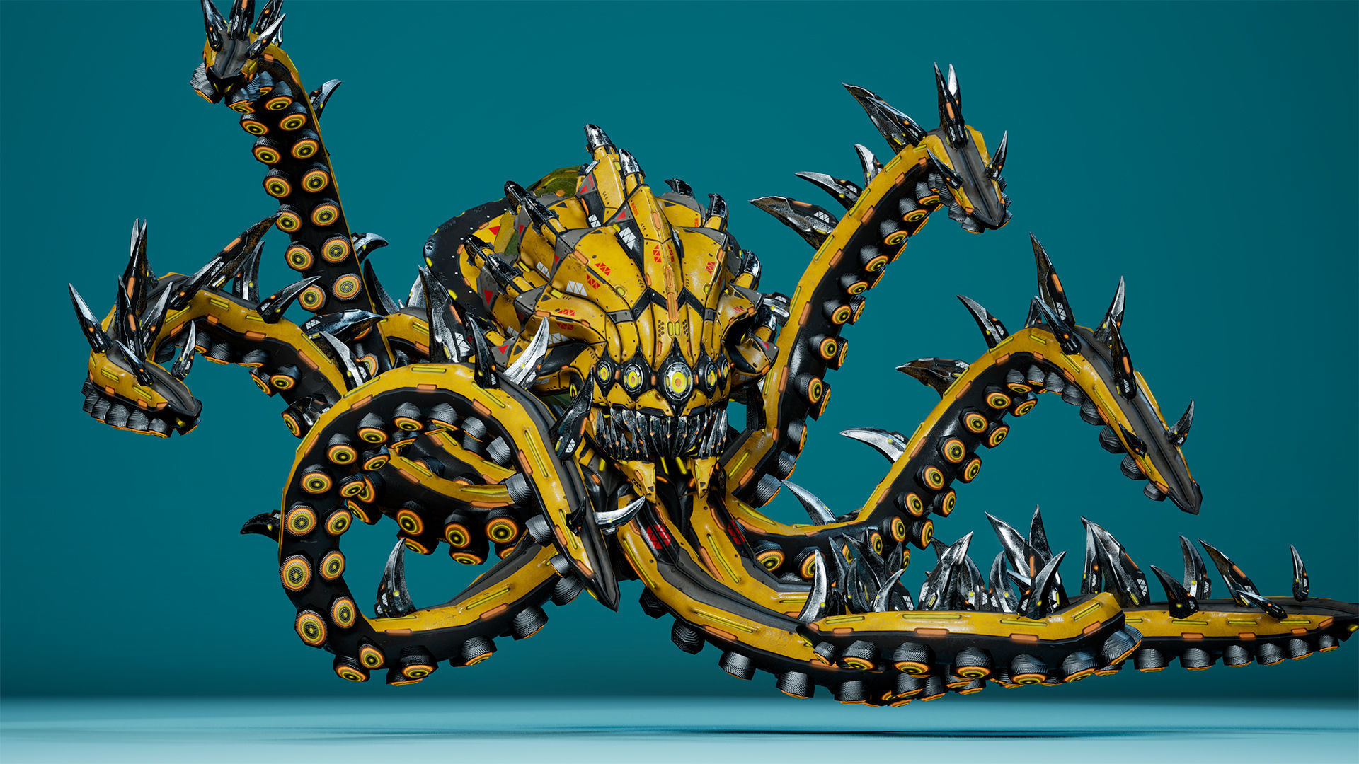 Sci-Fi Octopus Low-poly 3D model_8