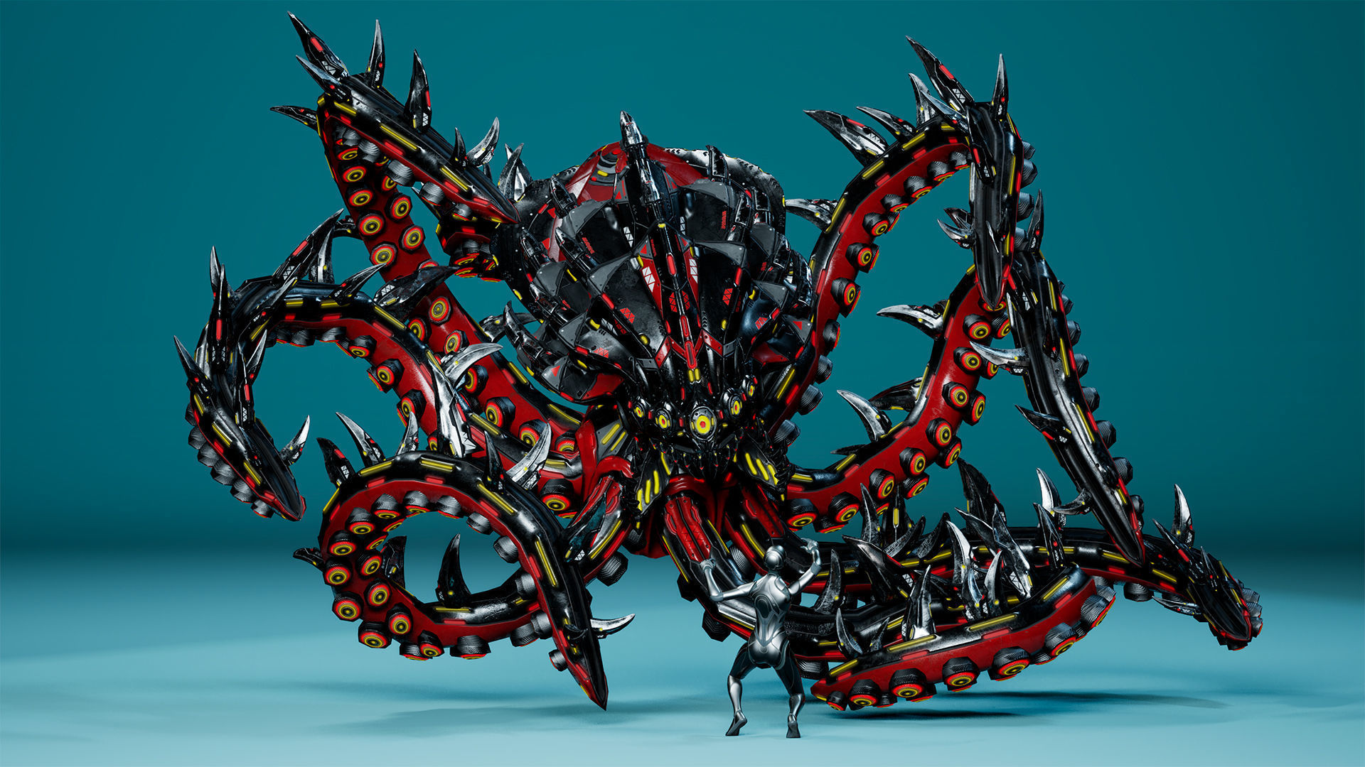 Sci-Fi Octopus Low-poly 3D model_20