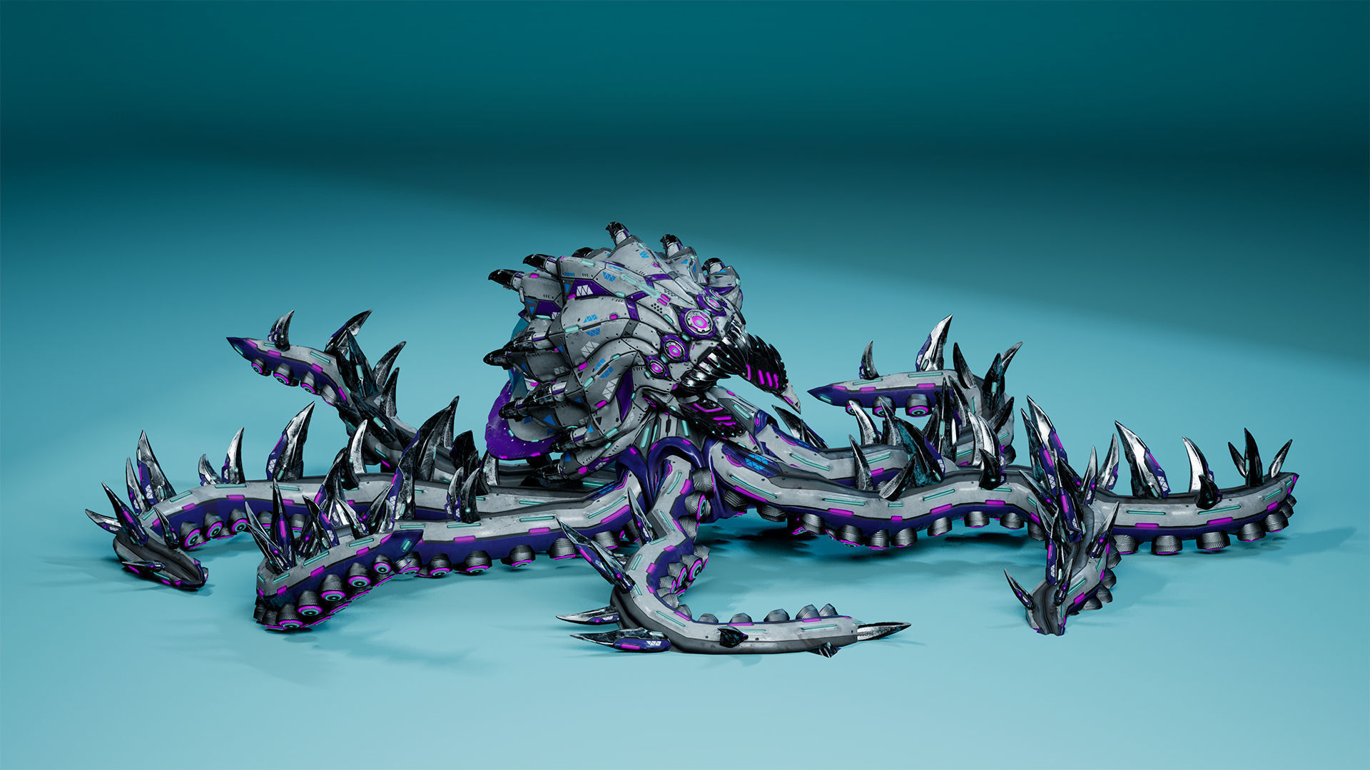 Sci-Fi Octopus Low-poly 3D model_9