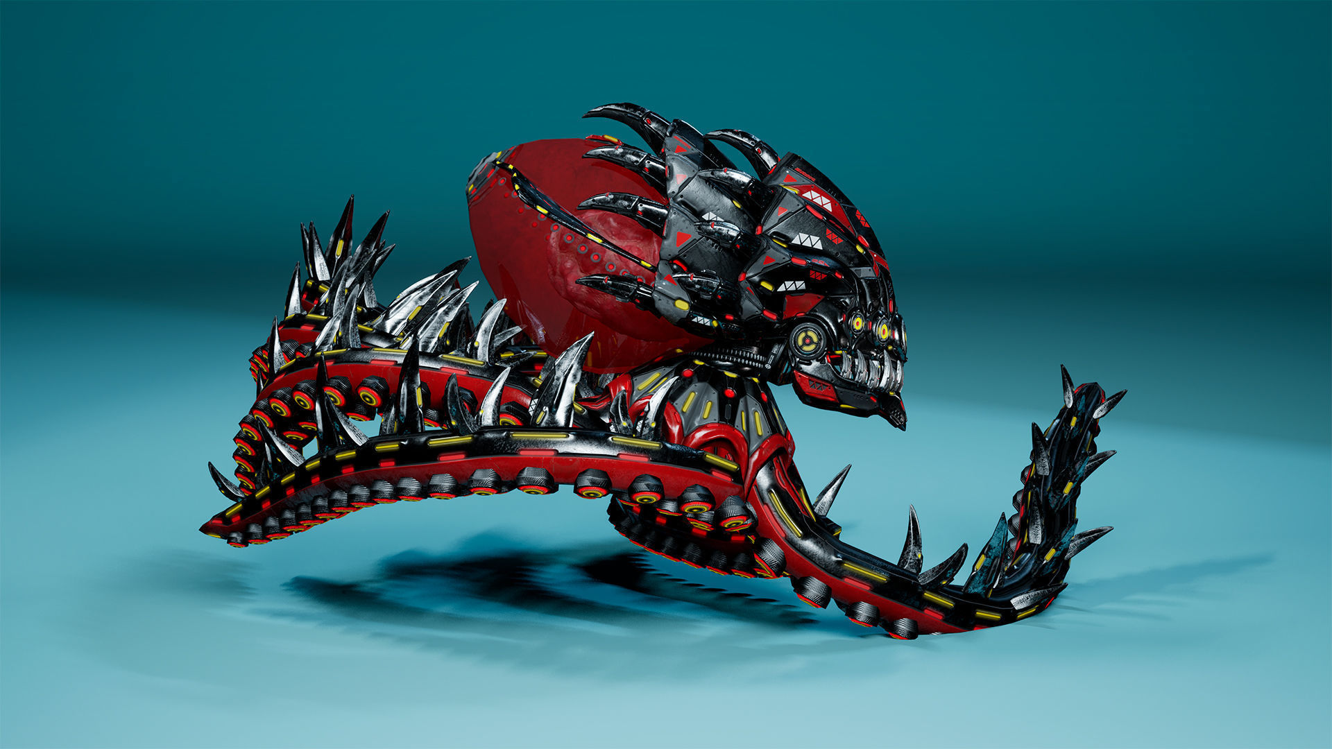 Sci-Fi Octopus Low-poly 3D model_22