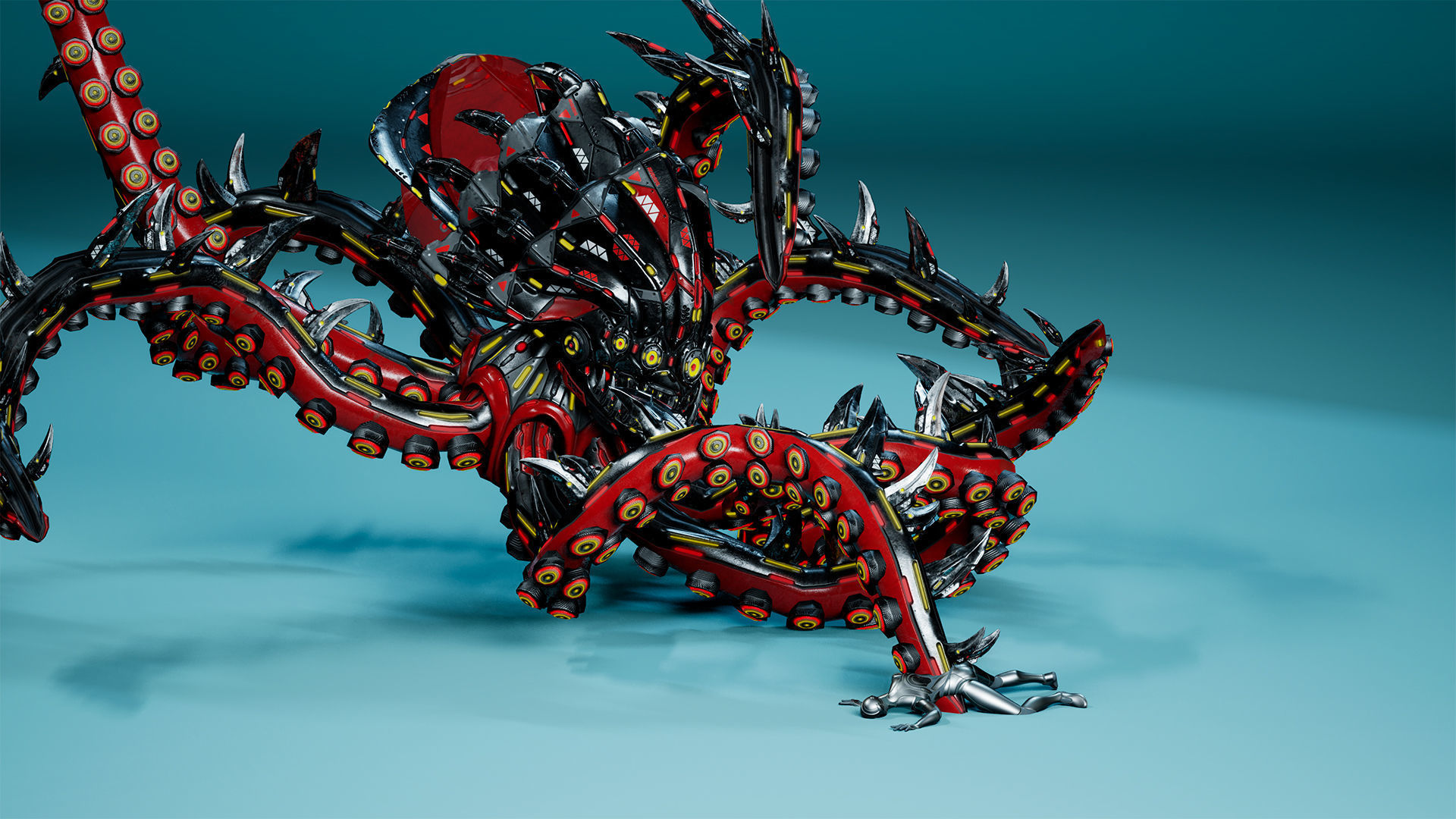 Sci-Fi Octopus Low-poly 3D model_12