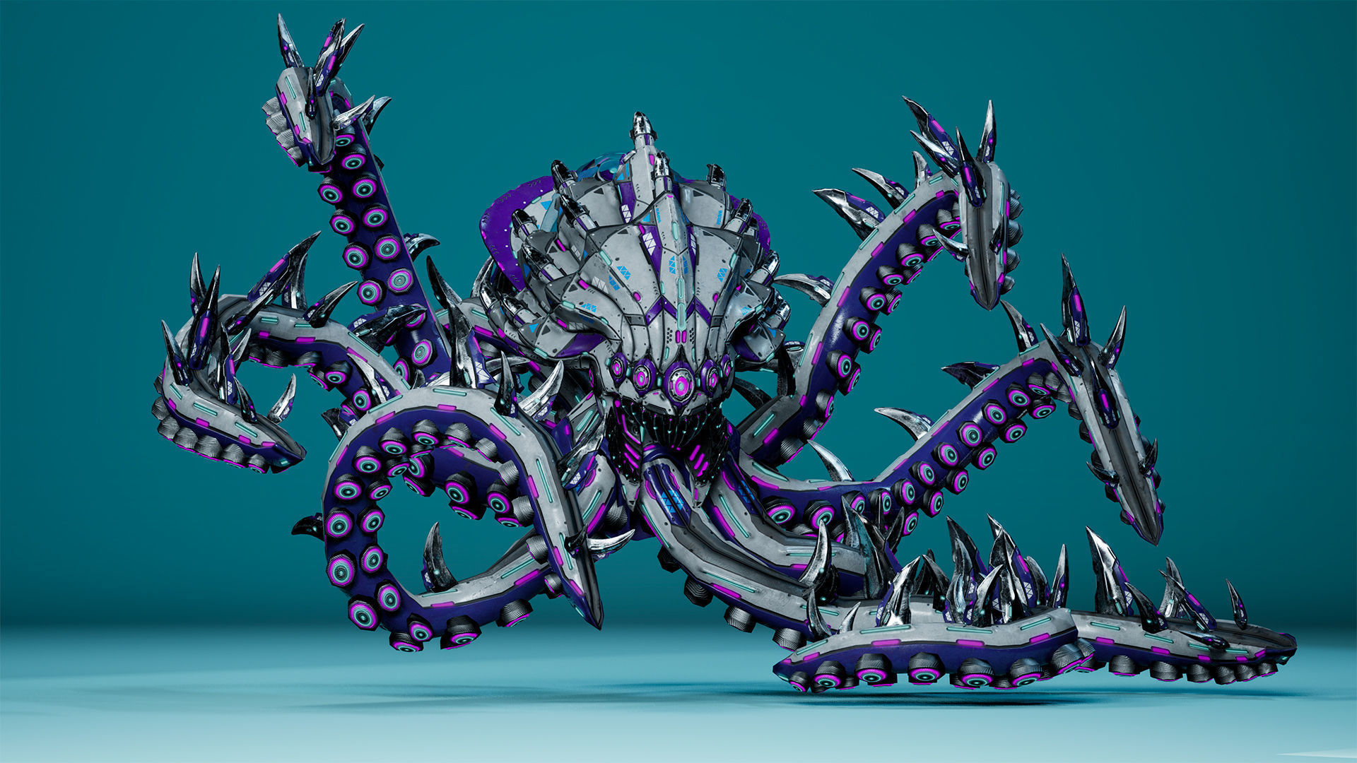 Sci-Fi Octopus Low-poly 3D model_16