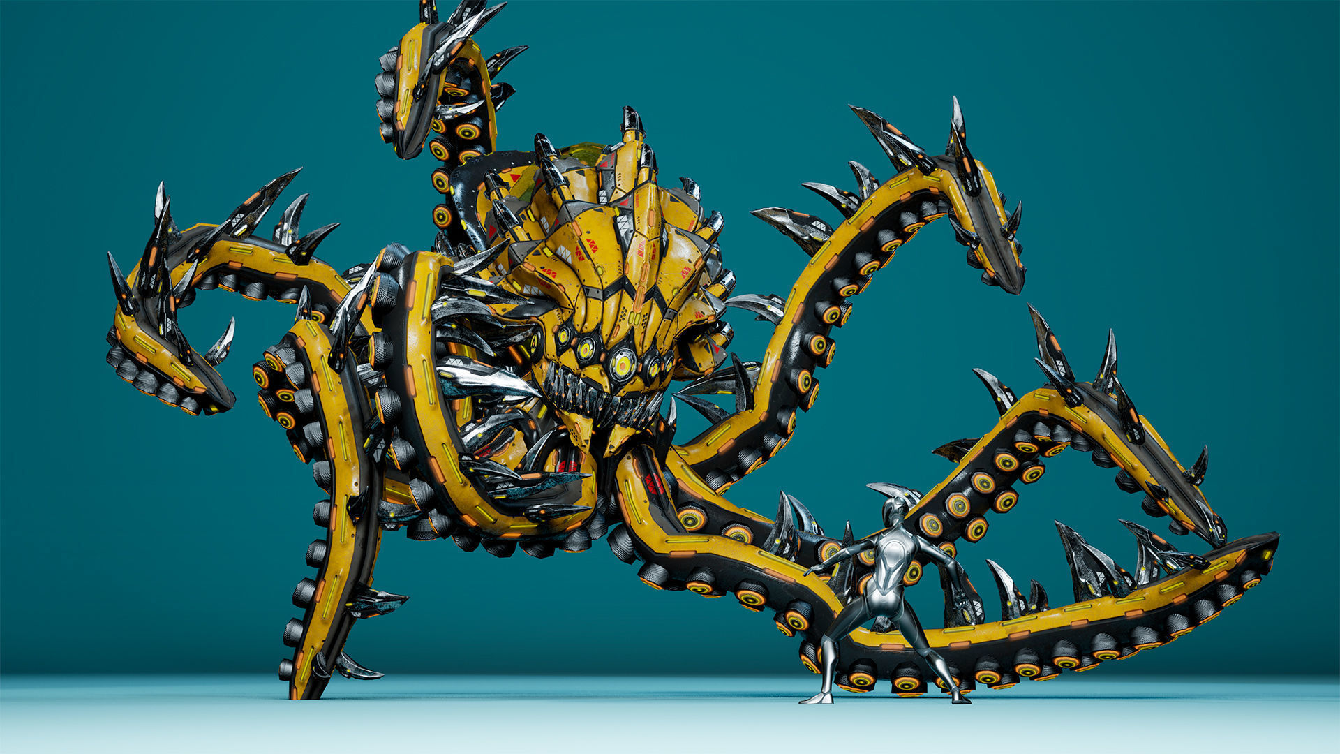 Sci-Fi Octopus Low-poly 3D model_17