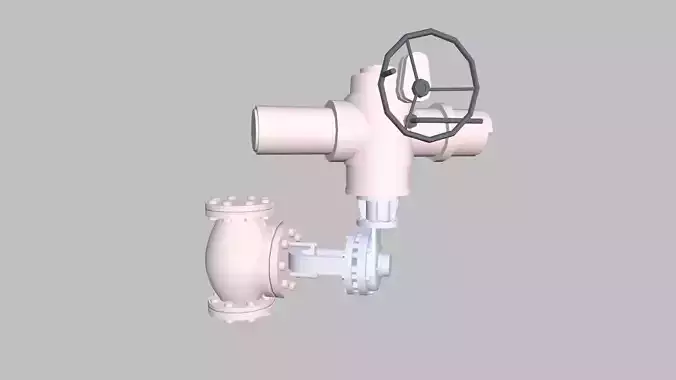 Gate Valve Low-poly 3D model