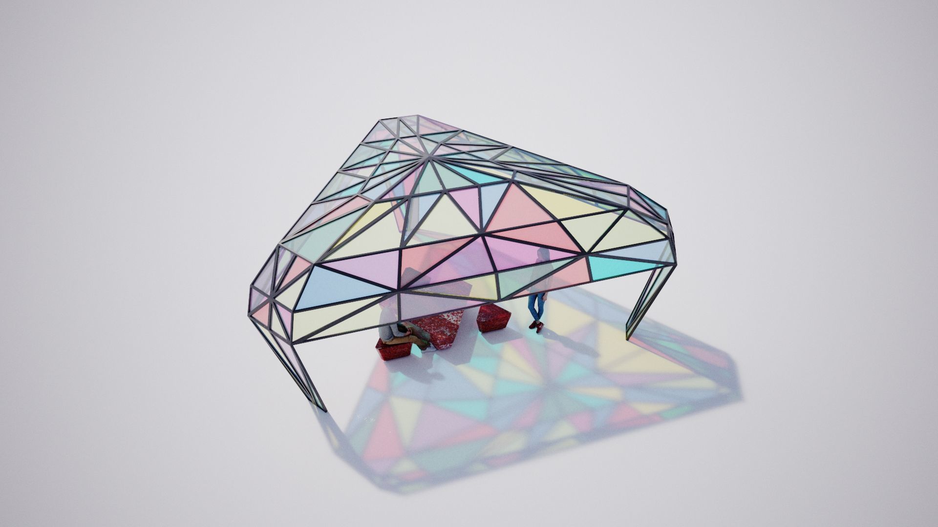 Ruby Pavilion 3DS Max Vray Low-poly 3D model_1