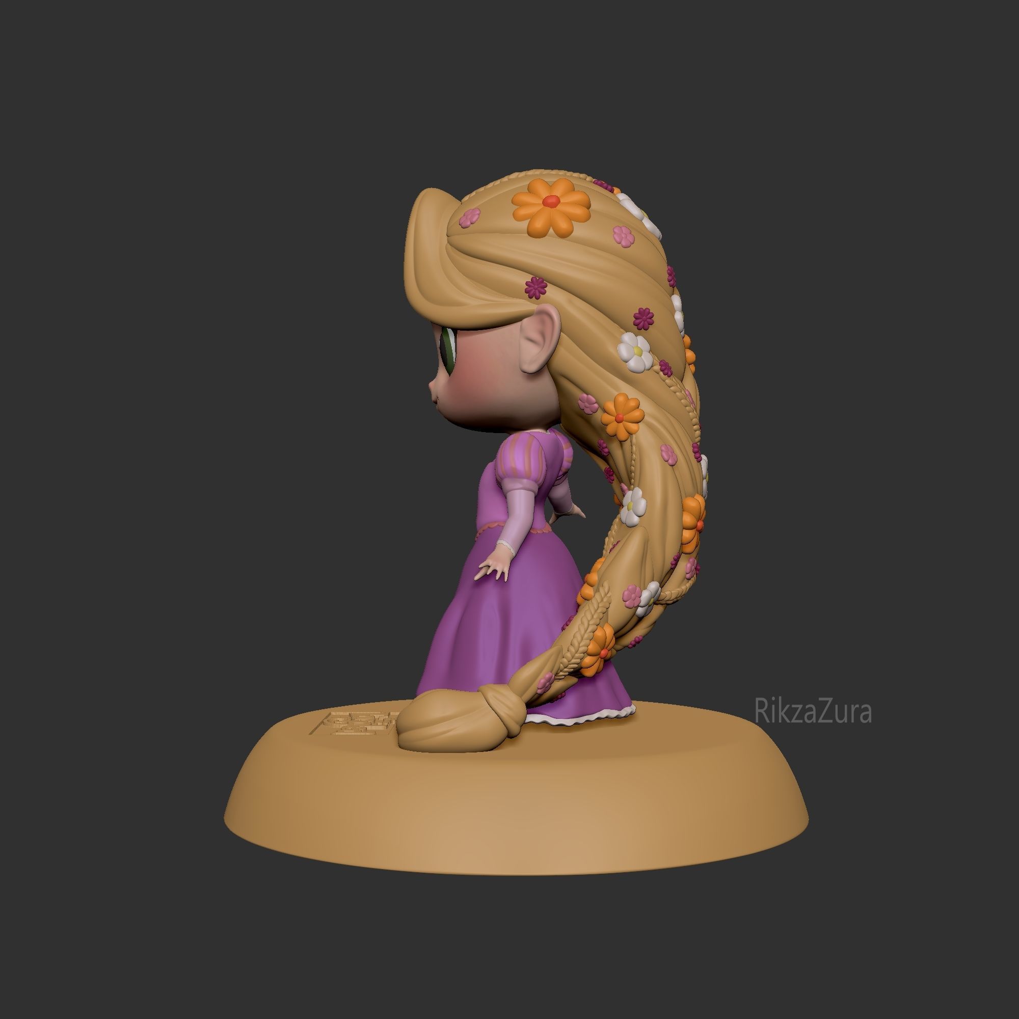 CUTE RAPUNZEL - DISNEY PRINCESS - 3D PRINT MODEL 3D print model_3
