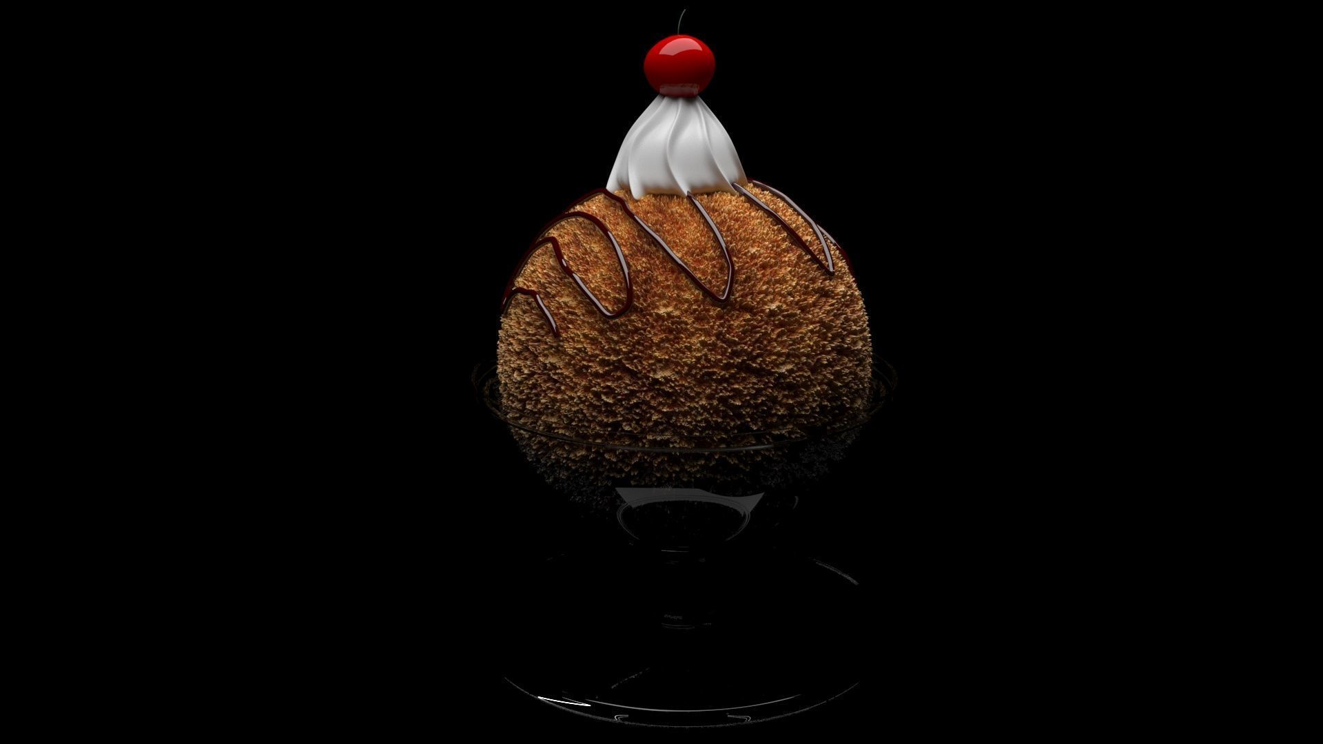 Fried Ice Cream 3D model_8