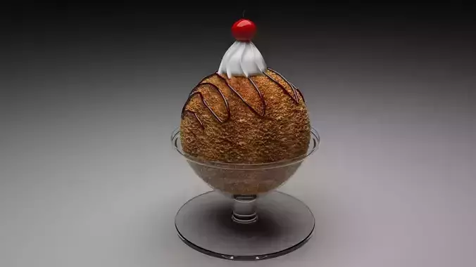 Fried Ice Cream 3D model