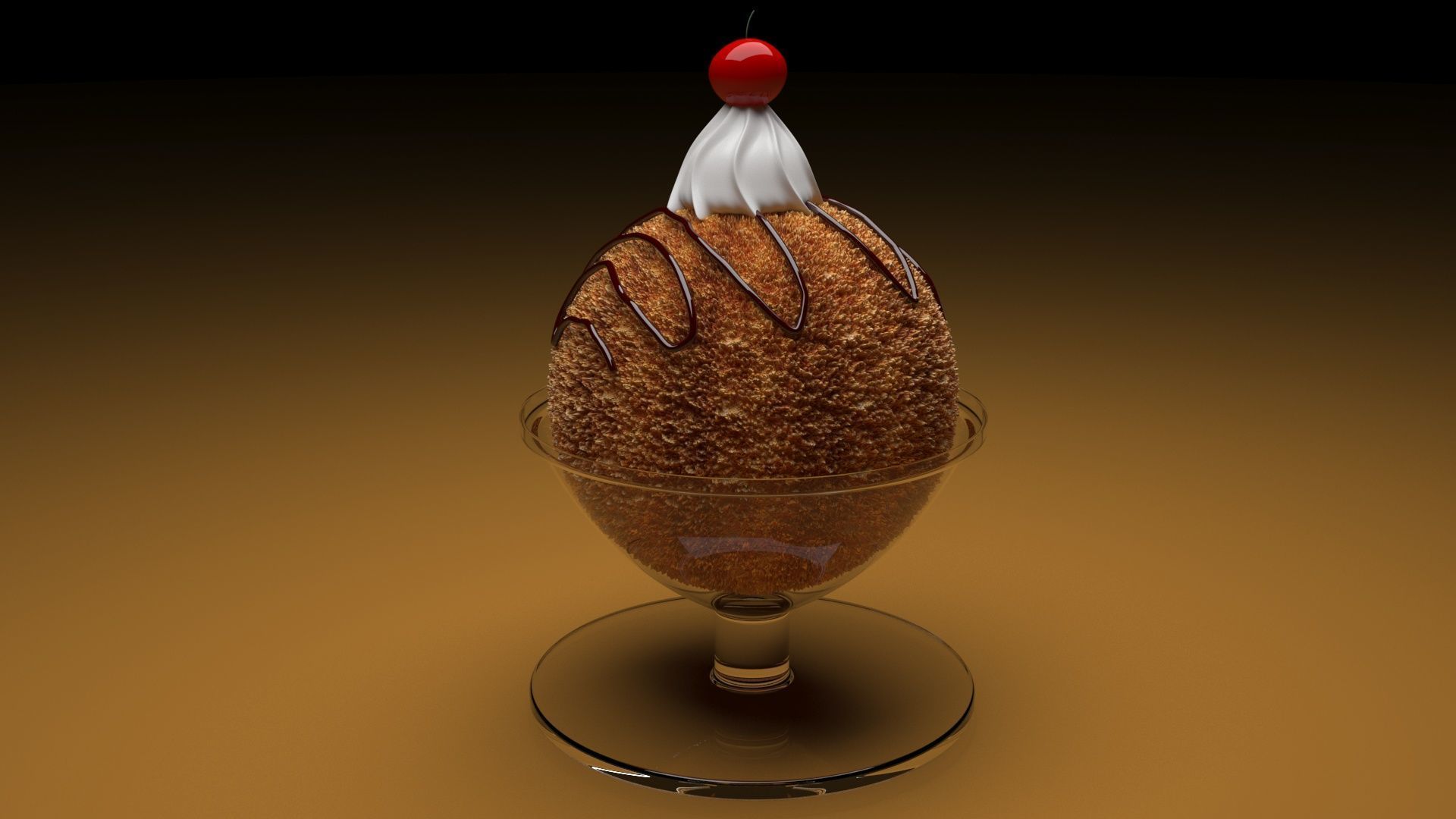 Fried Ice Cream 3D model_7