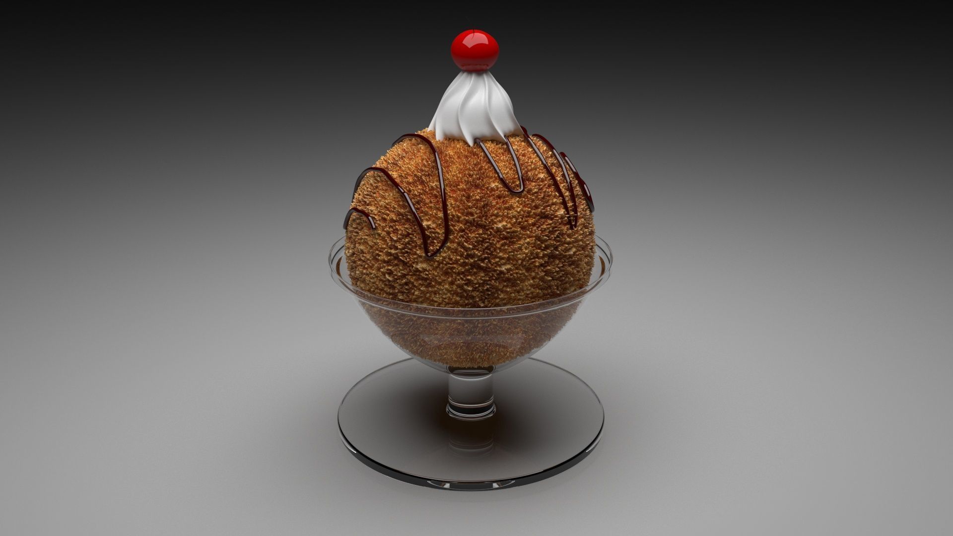 Fried Ice Cream 3D model_2