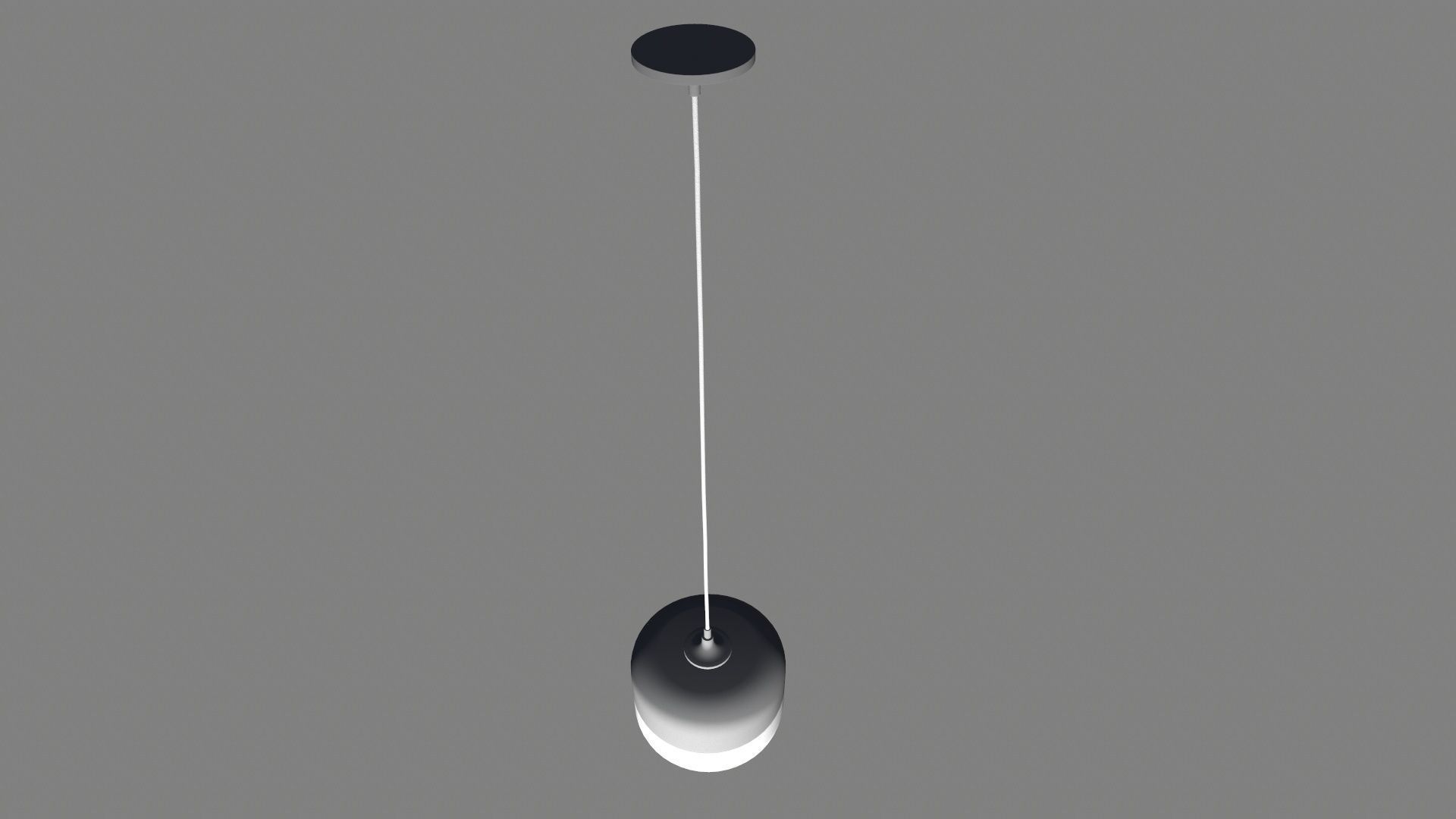 Glass Globe Hanging Lights - Black frame 3D model_4