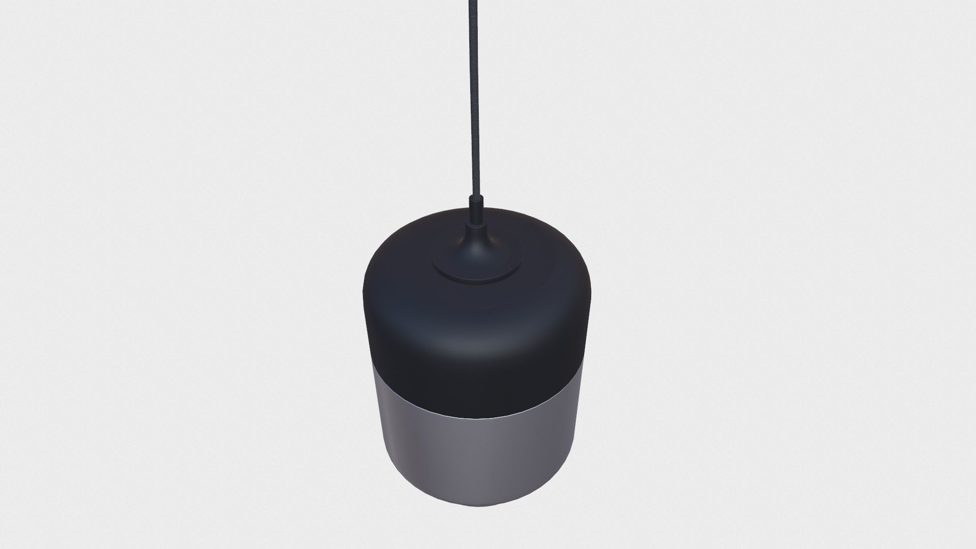Black Hanging Lamp Low-poly 3D model_4