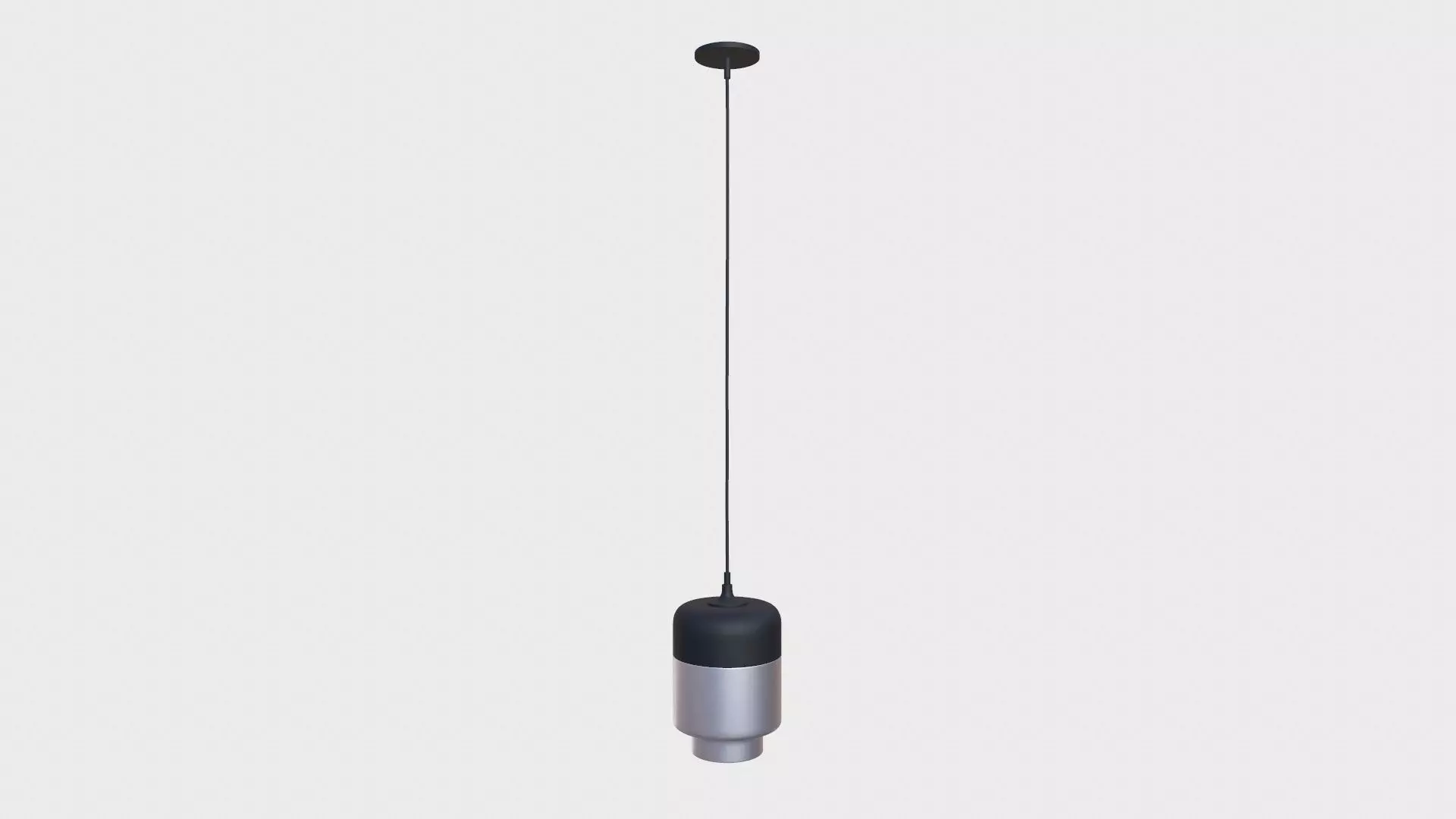 Black Hanging Lamp Low-poly 3D model_0