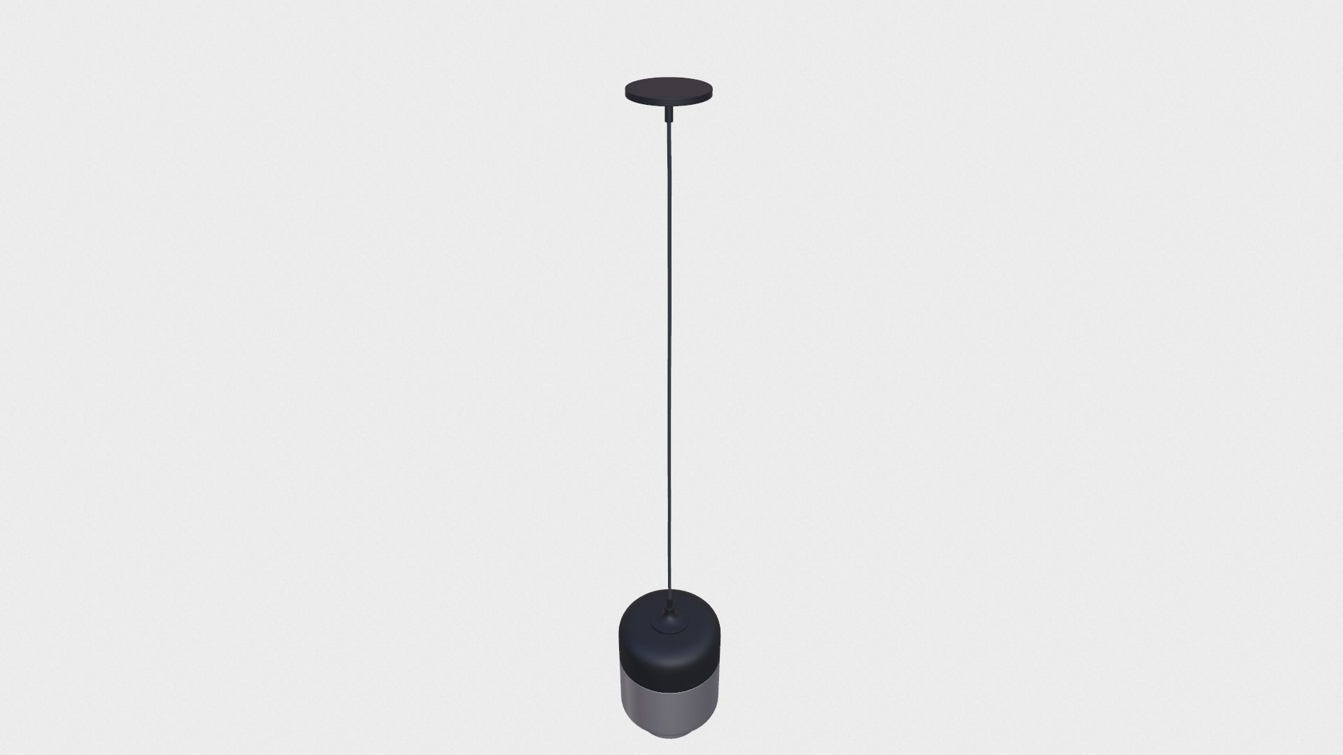 Black Hanging Lamp Low-poly 3D model_6