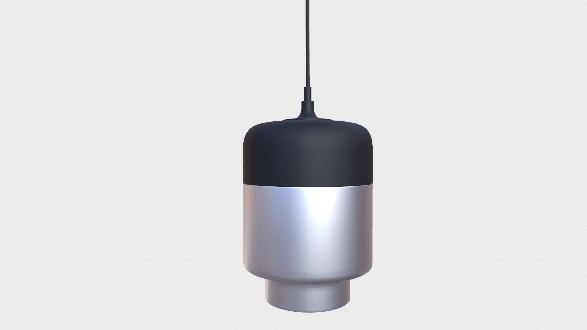 Black Hanging Lamp Low-poly 3D model_2