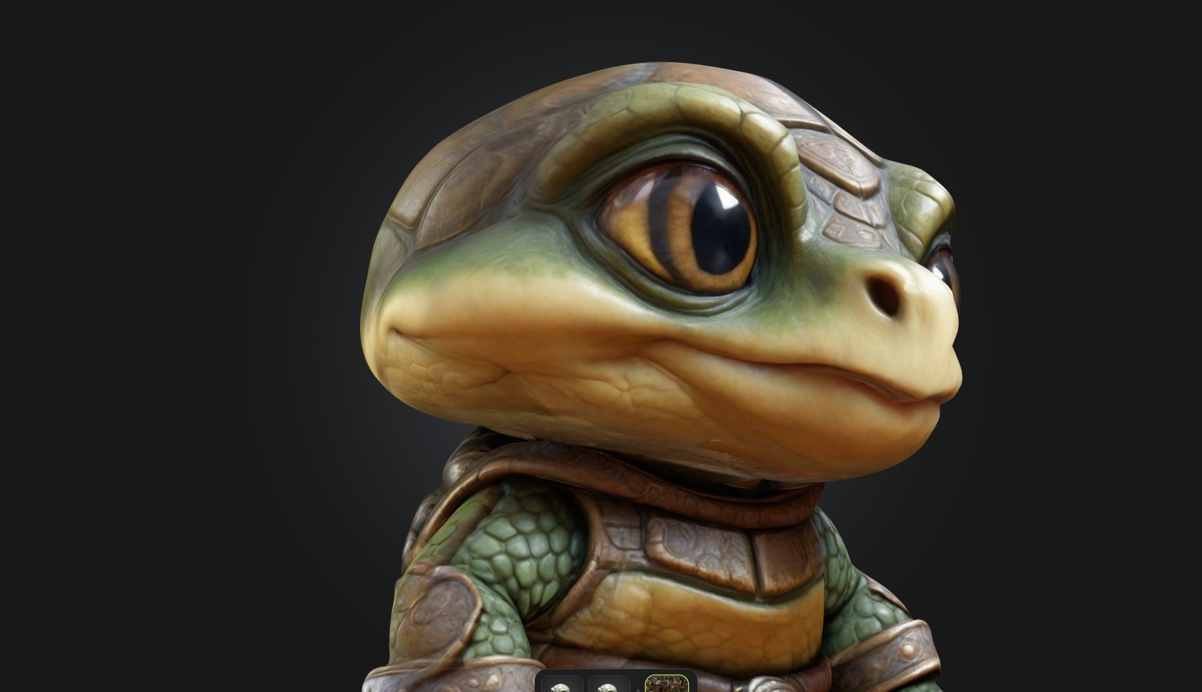 A Chibi Style Turtle 3D Model Features Low-poly 3D model_3