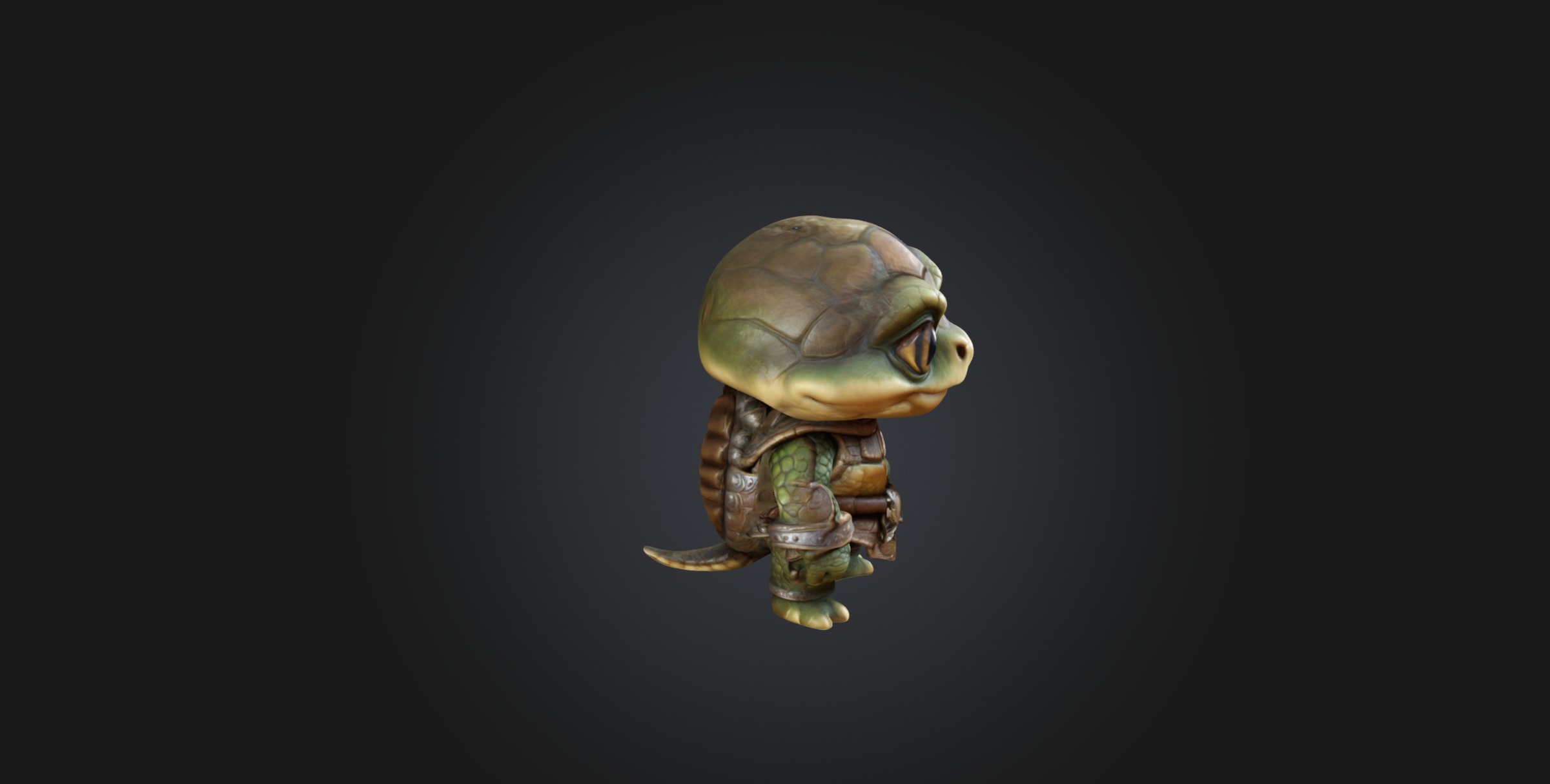 A Chibi Style Turtle 3D Model Features Low-poly 3D model_12