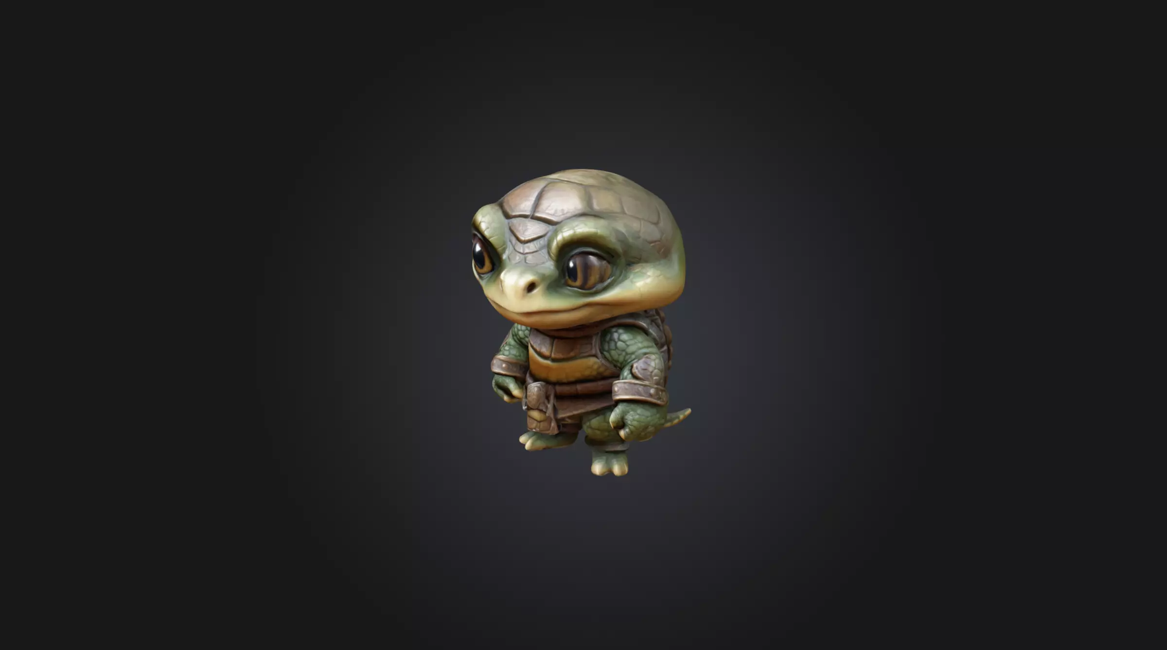 A Chibi Style Turtle 3D Model Features Low-poly 3D model_0