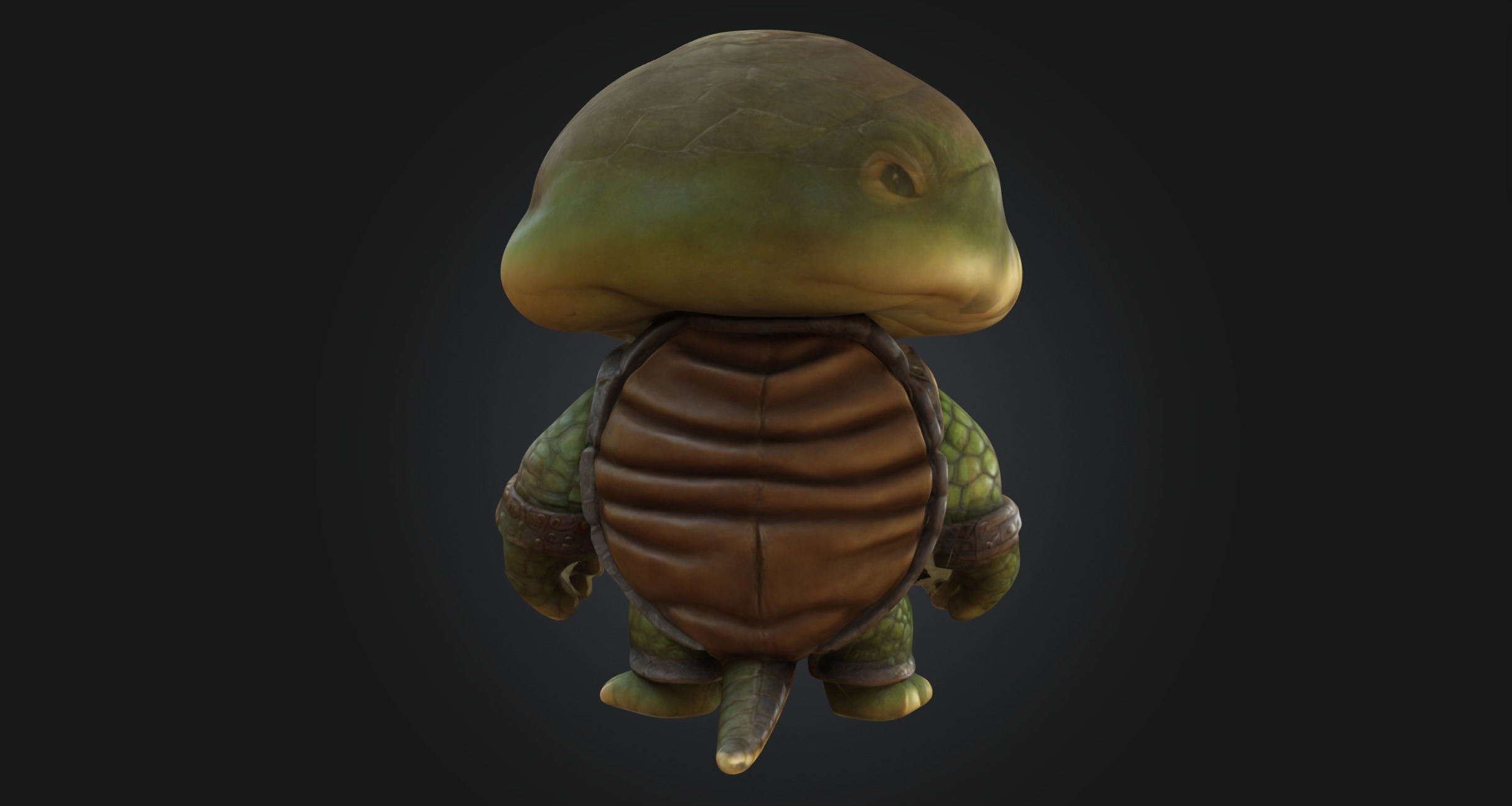 A Chibi Style Turtle 3D Model Features Low-poly 3D model_16
