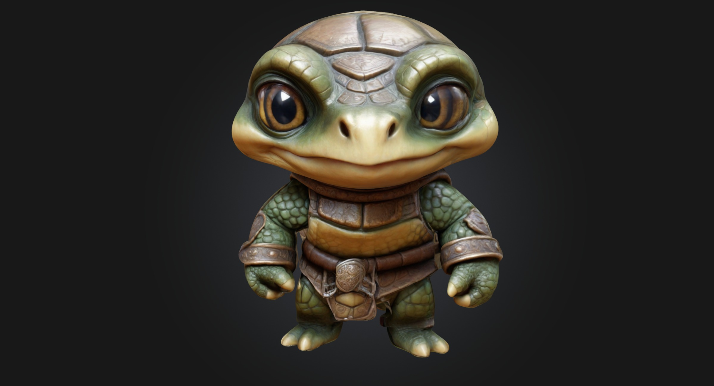 A Chibi Style Turtle 3D Model Features Low-poly 3D model_14