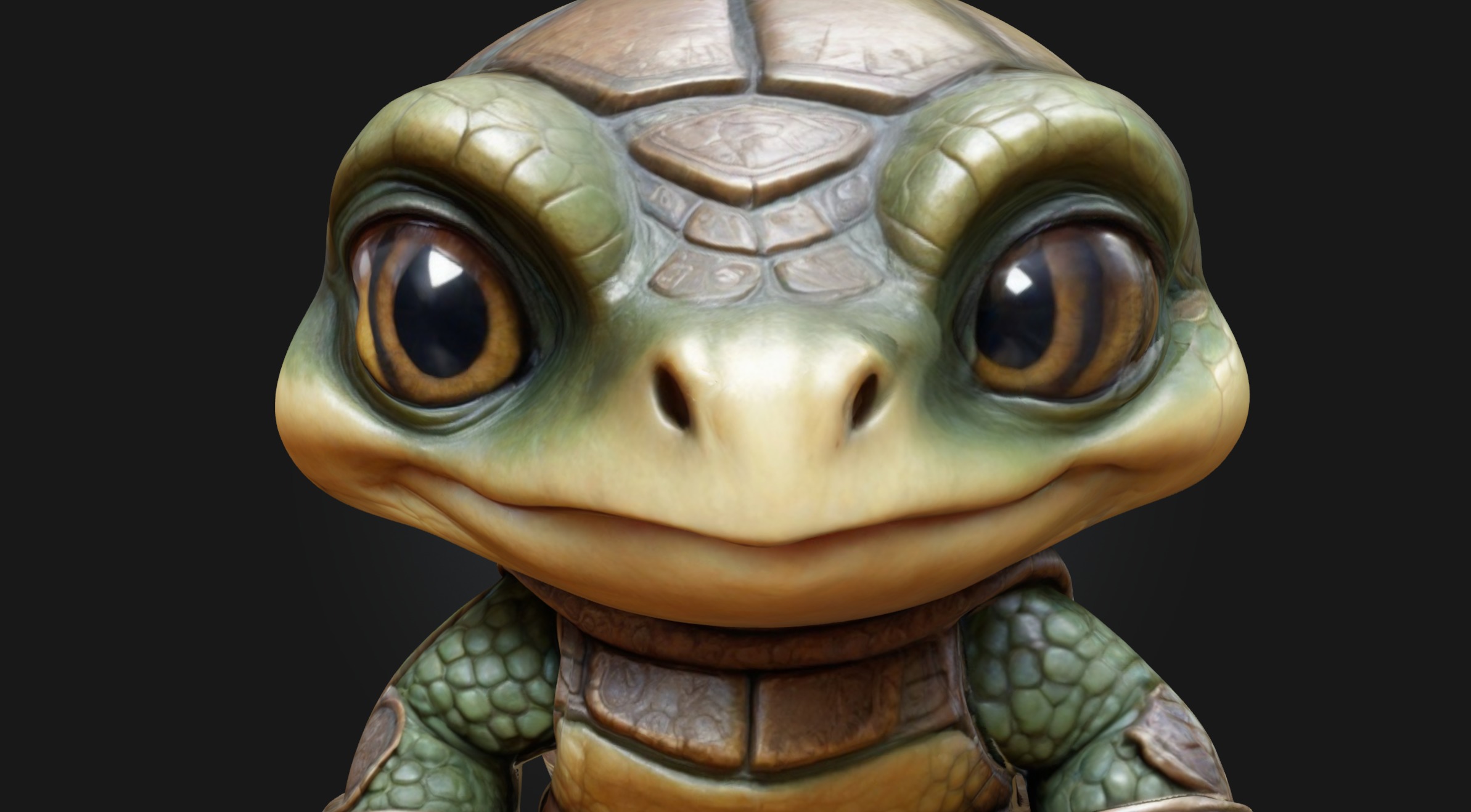 A Chibi Style Turtle 3D Model Features Low-poly 3D model_18