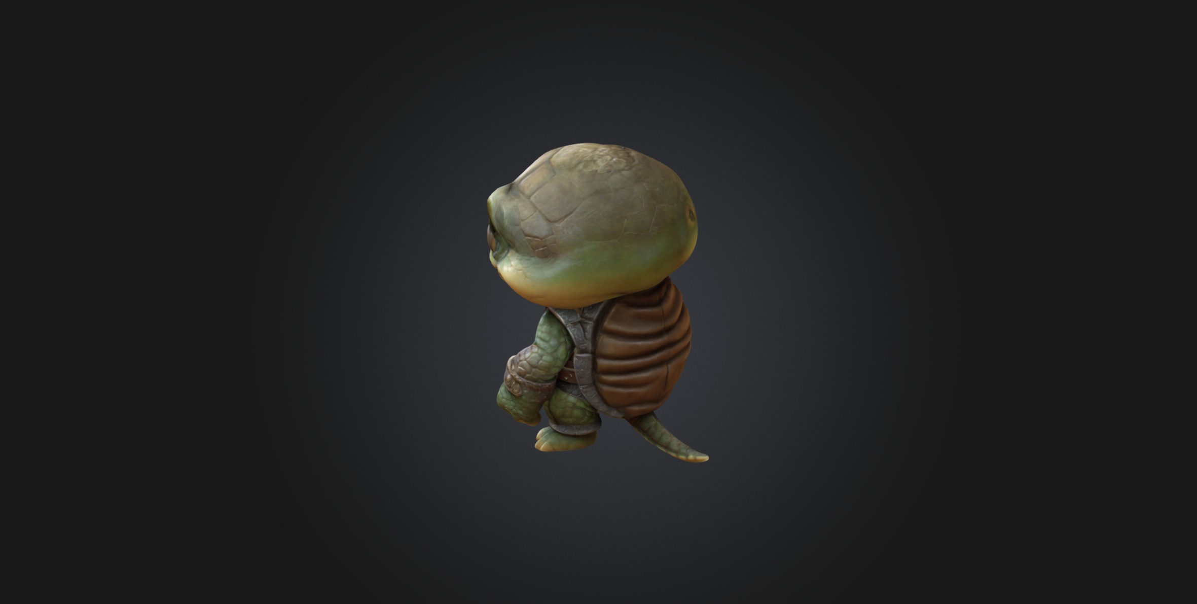 A Chibi Style Turtle 3D Model Features Low-poly 3D model_11