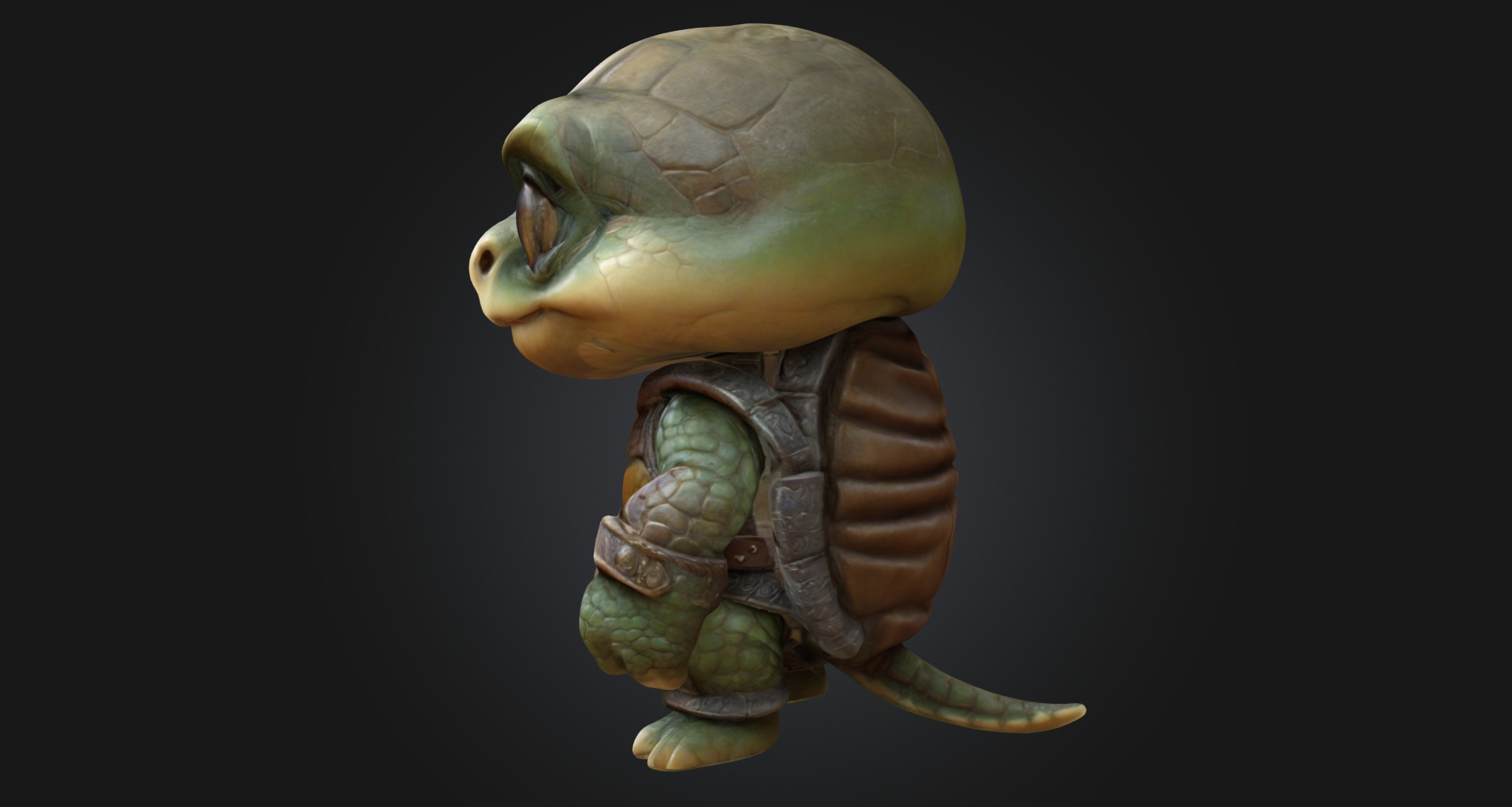 A Chibi Style Turtle 3D Model Features Low-poly 3D model_15