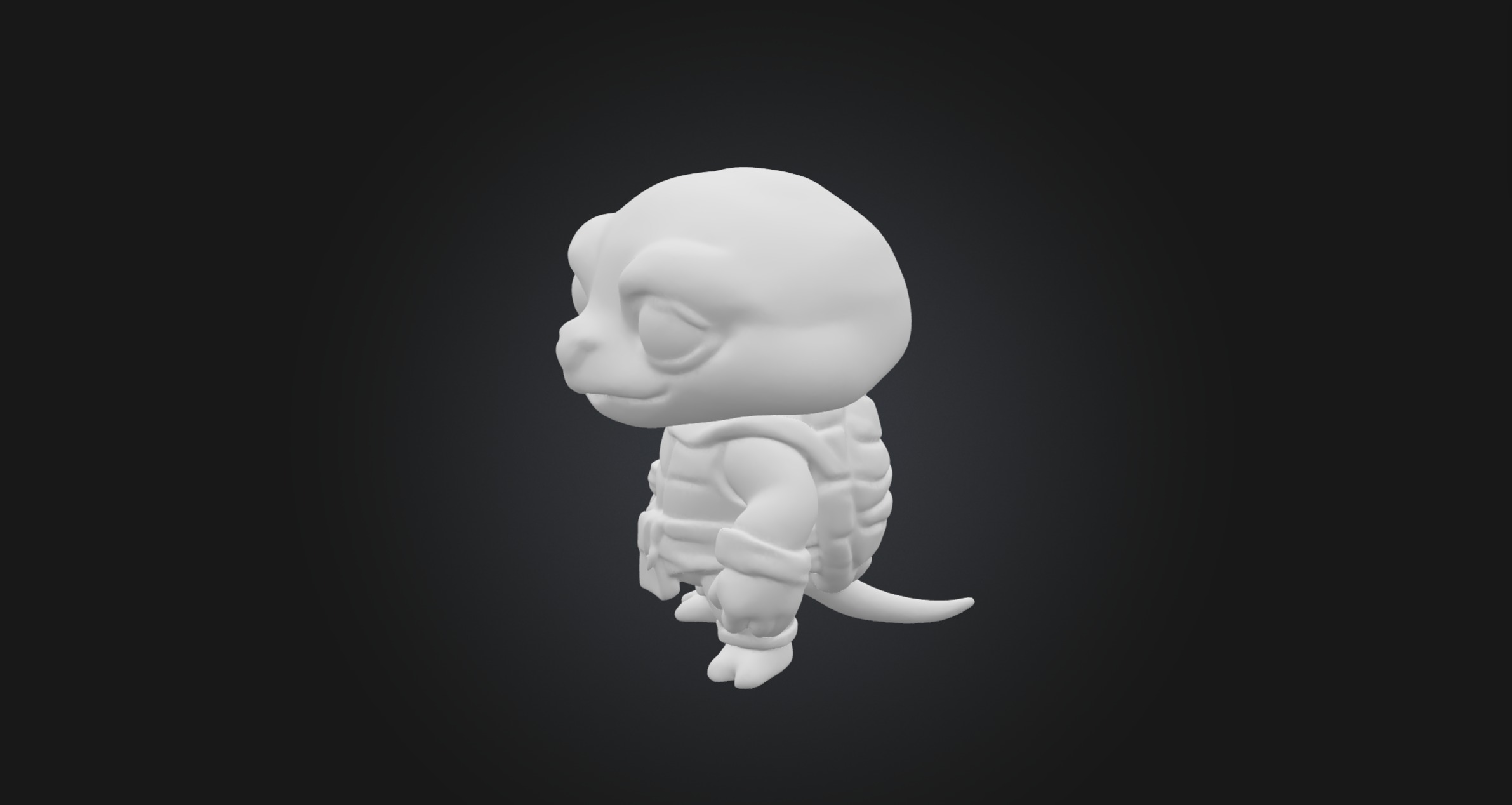 A Chibi Style Turtle 3D Model Features Low-poly 3D model_7