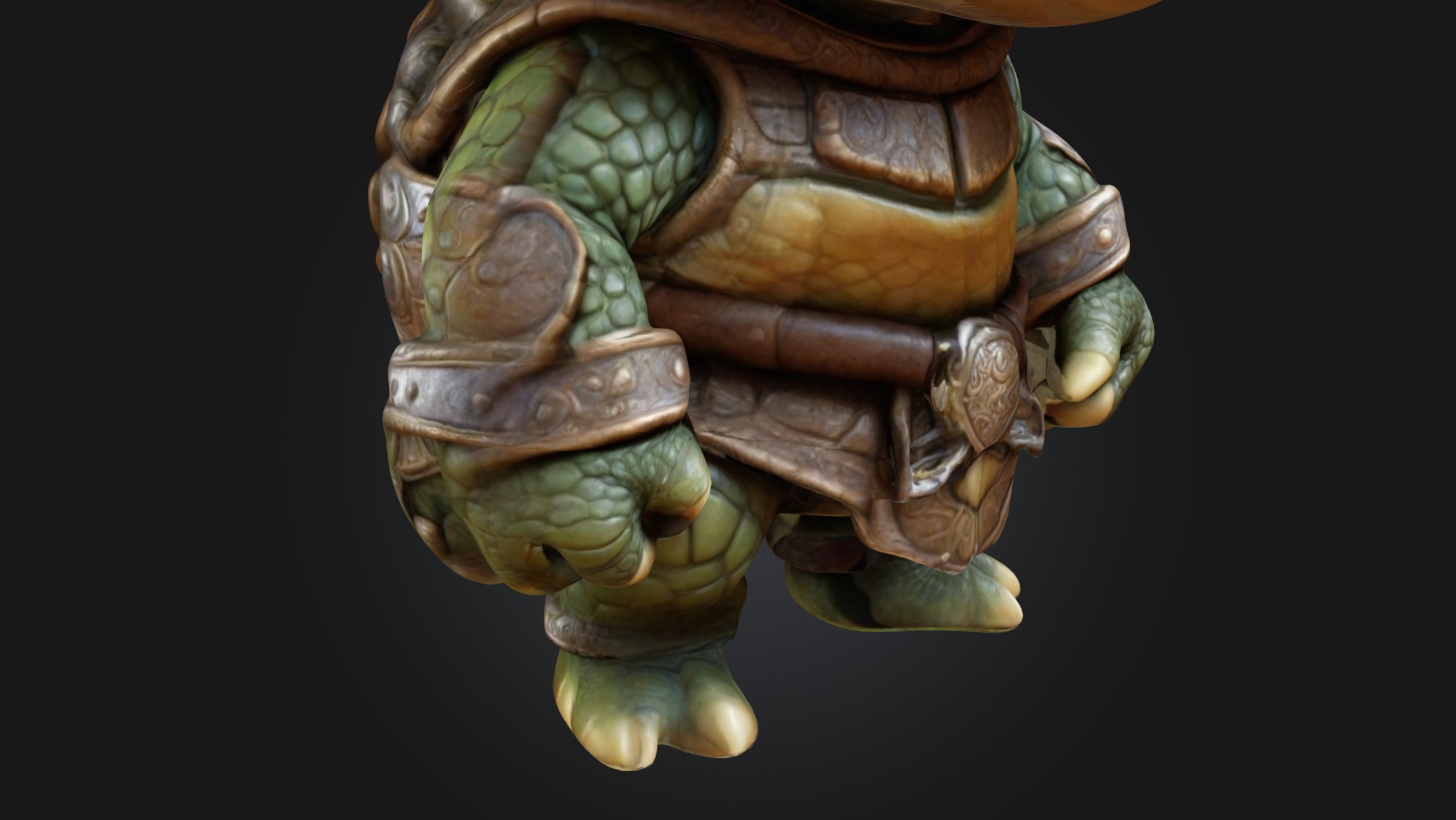 A Chibi Style Turtle 3D Model Features Low-poly 3D model_5