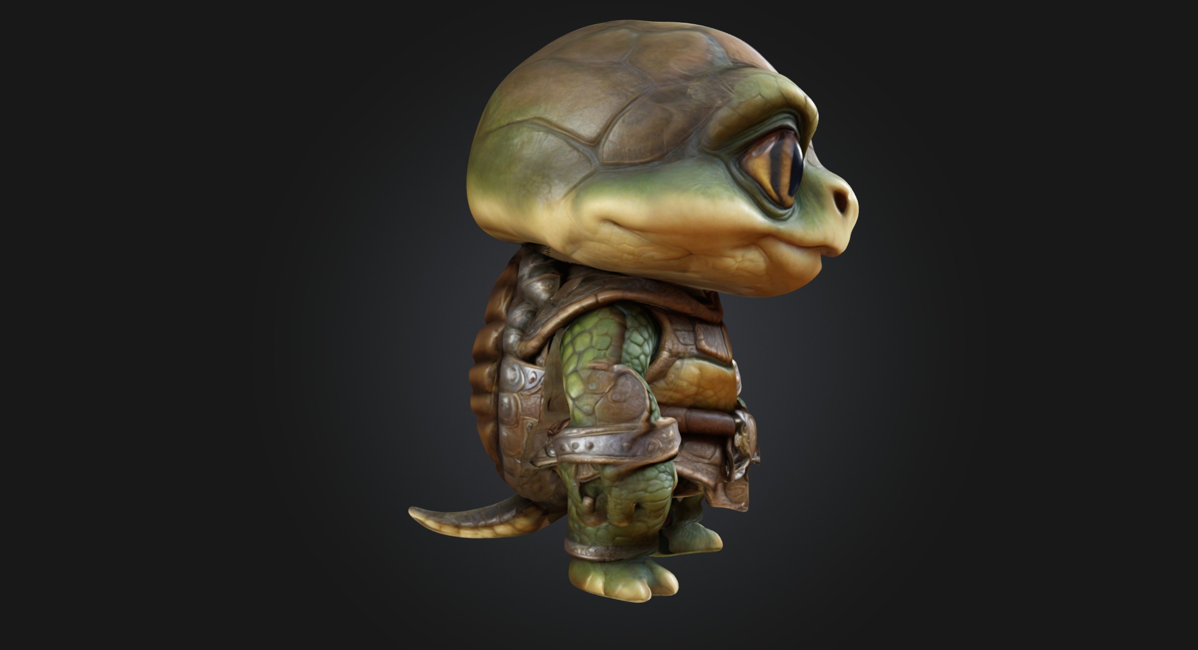 A Chibi Style Turtle 3D Model Features Low-poly 3D model_17