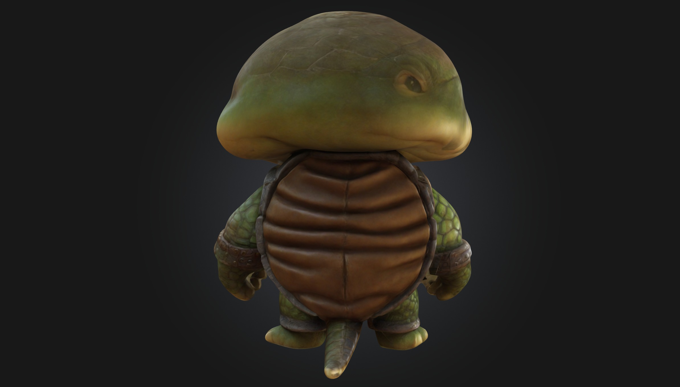 A Chibi Style Turtle 3D Model Features Low-poly 3D model_4