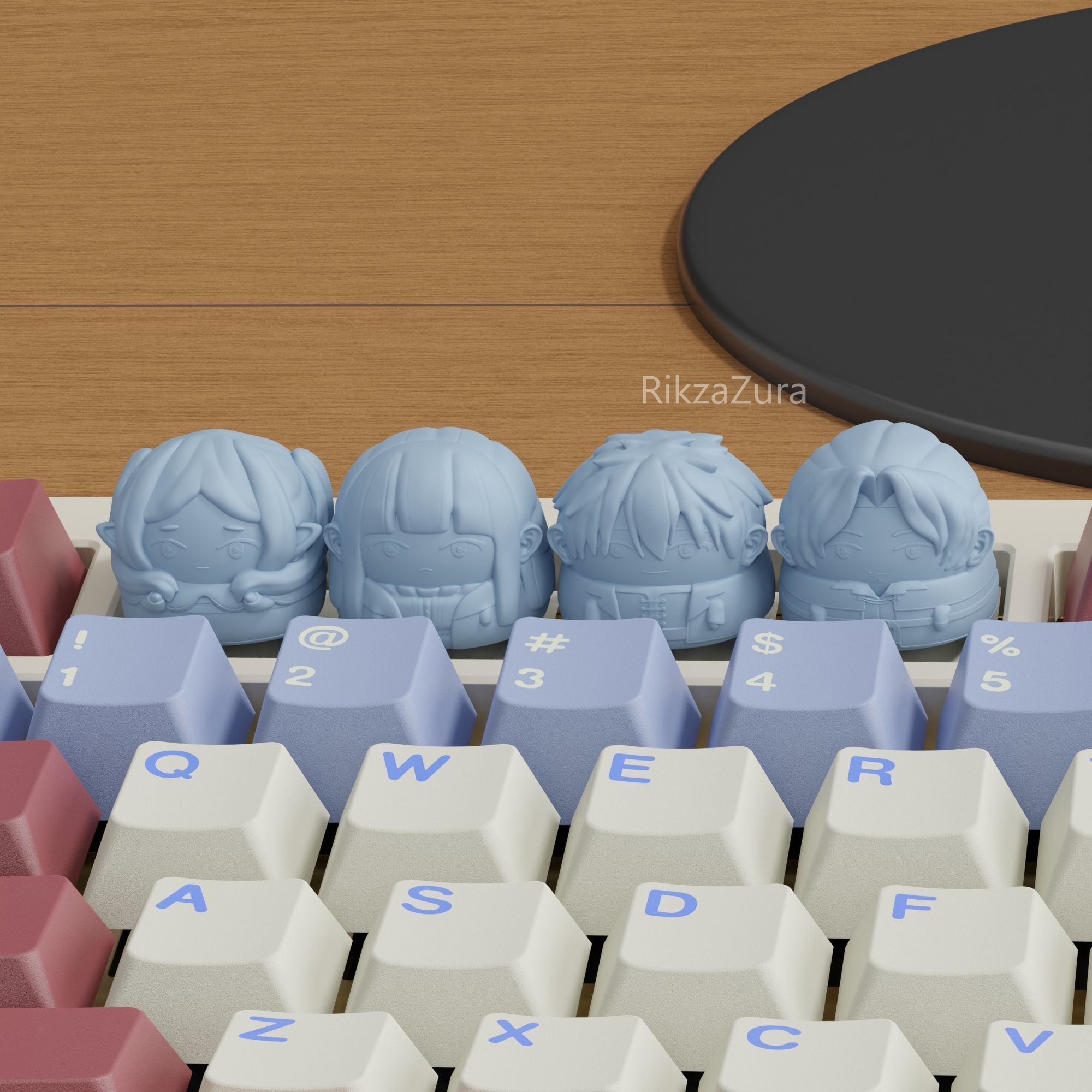 CUTE FRIEREN AND FRIEND - MECHANICAL KEYBOARD 3D print model 3D print model_1