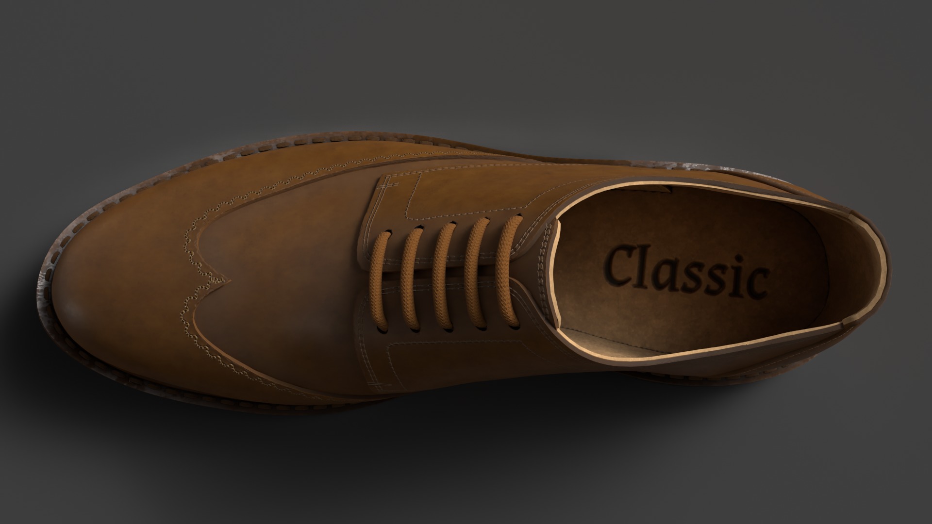 Oxford Shoe Low-poly 3D model_2