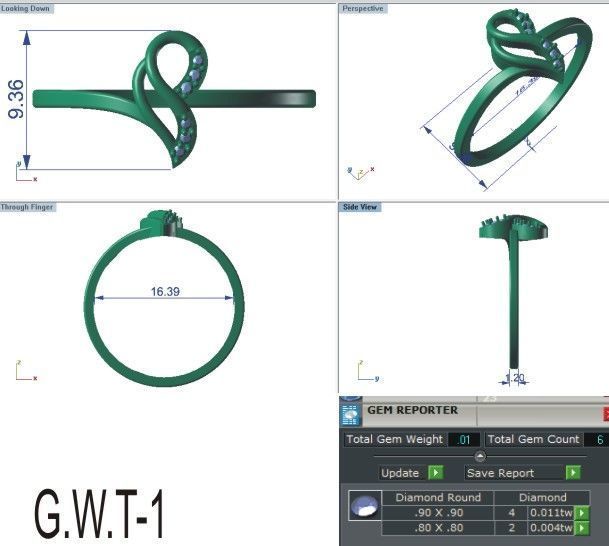 Women Ring Render 3dm STL OBJ FBX 3D print model_8