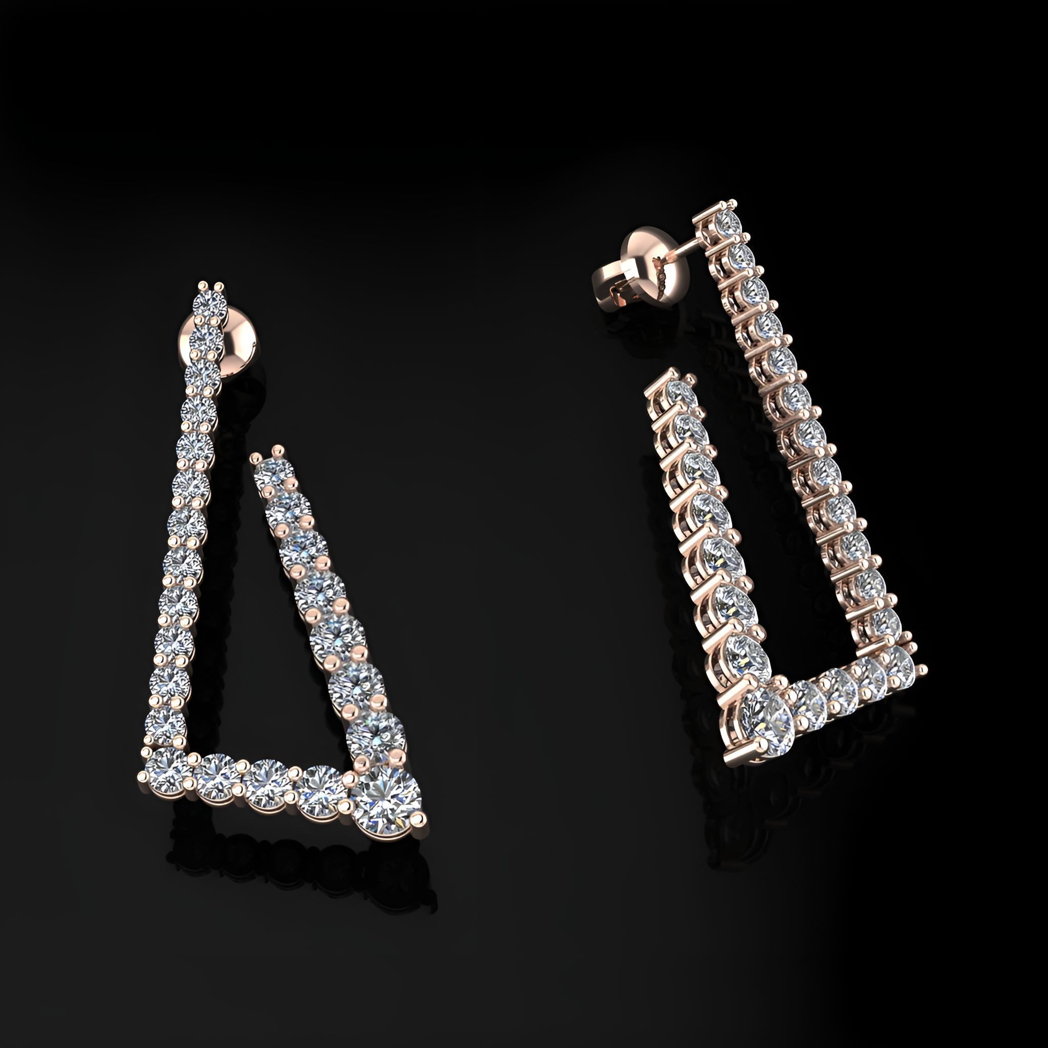 Triangle Earrings 3D print model_2
