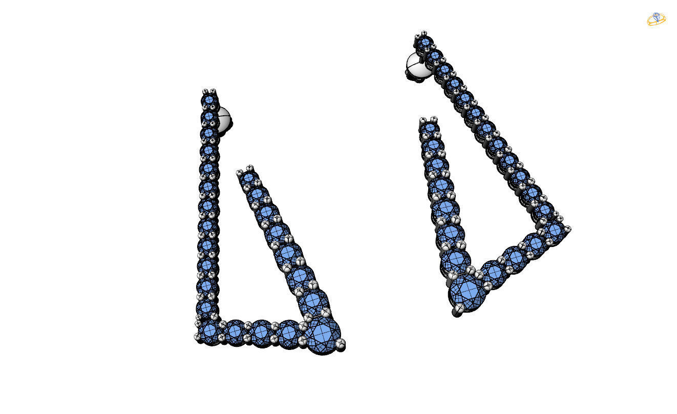 Triangle Earrings 3D print model_15