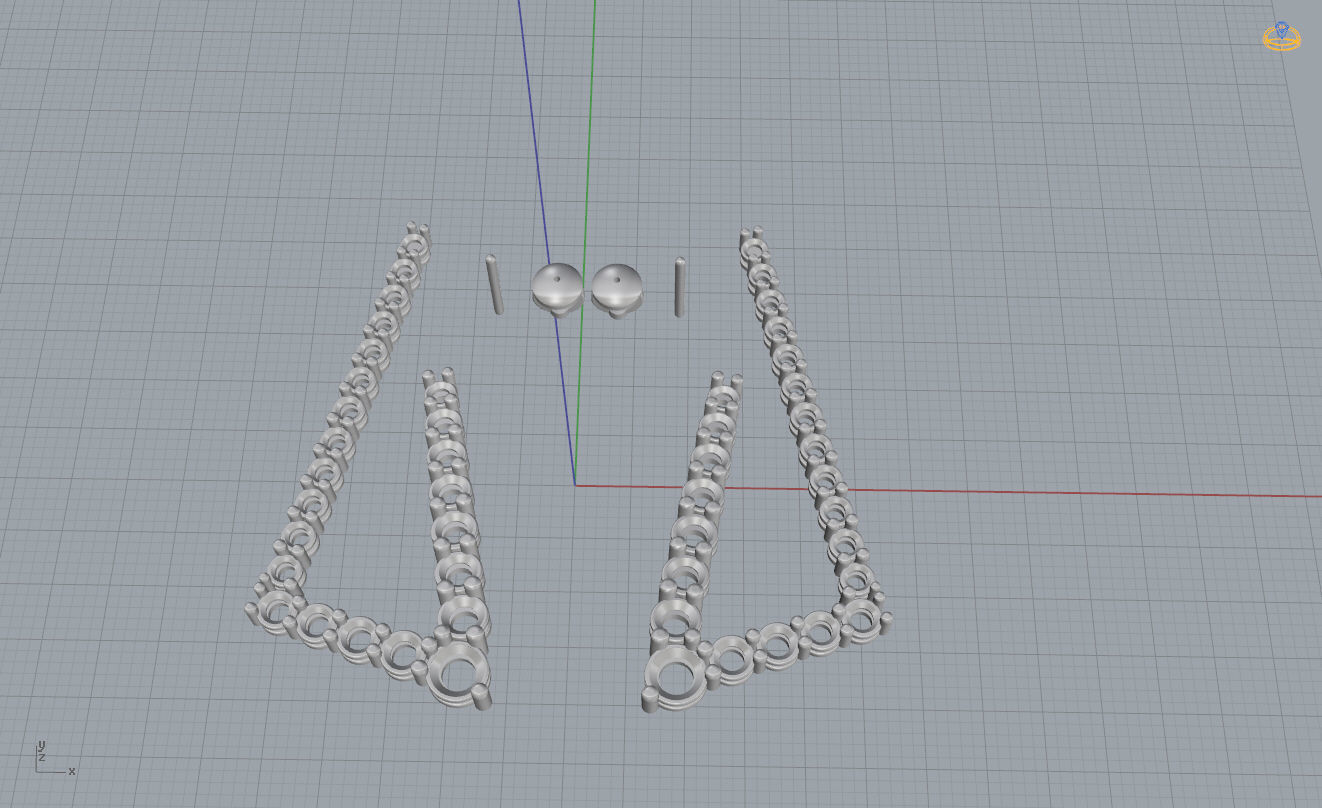 Triangle Earrings 3D print model_7