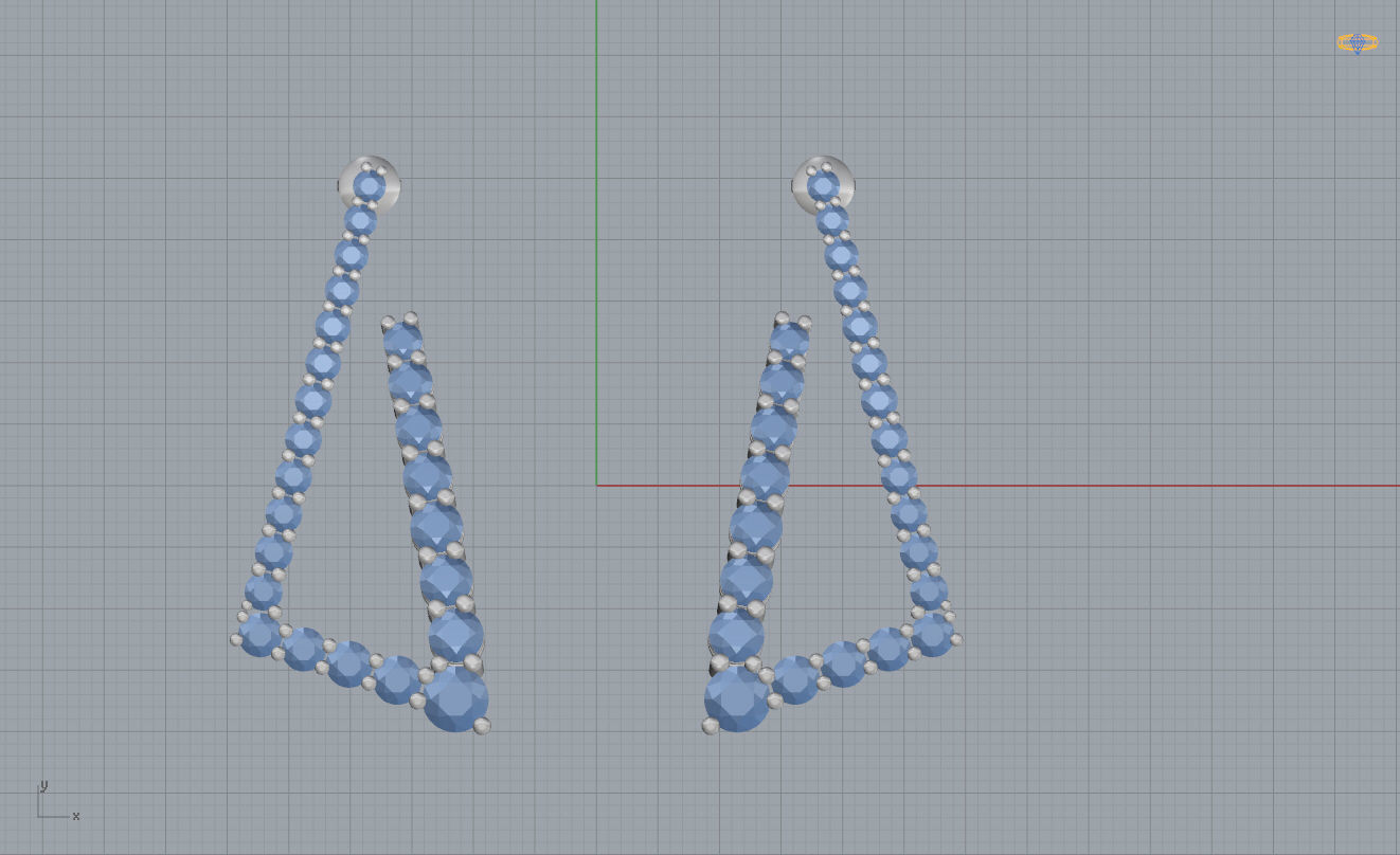 Triangle Earrings 3D print model_8