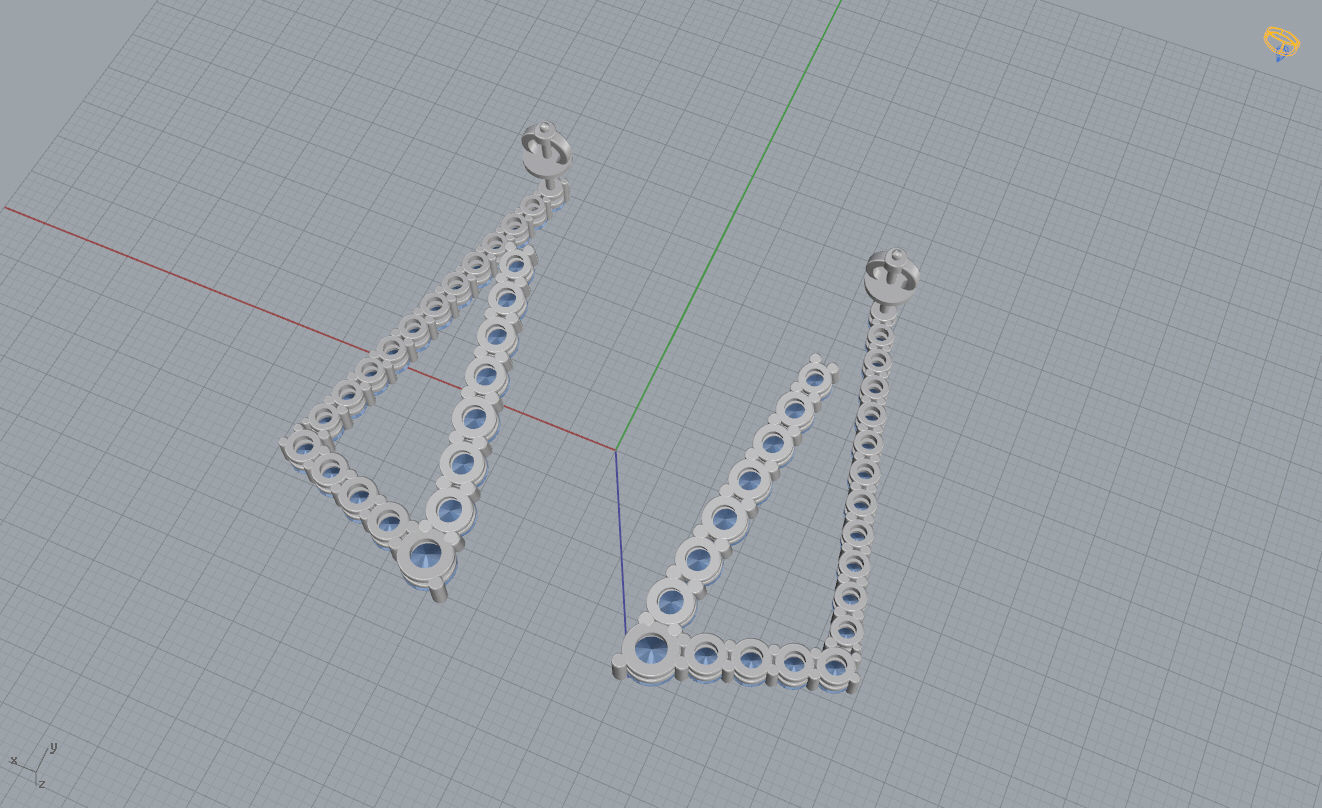 Triangle Earrings 3D print model_13