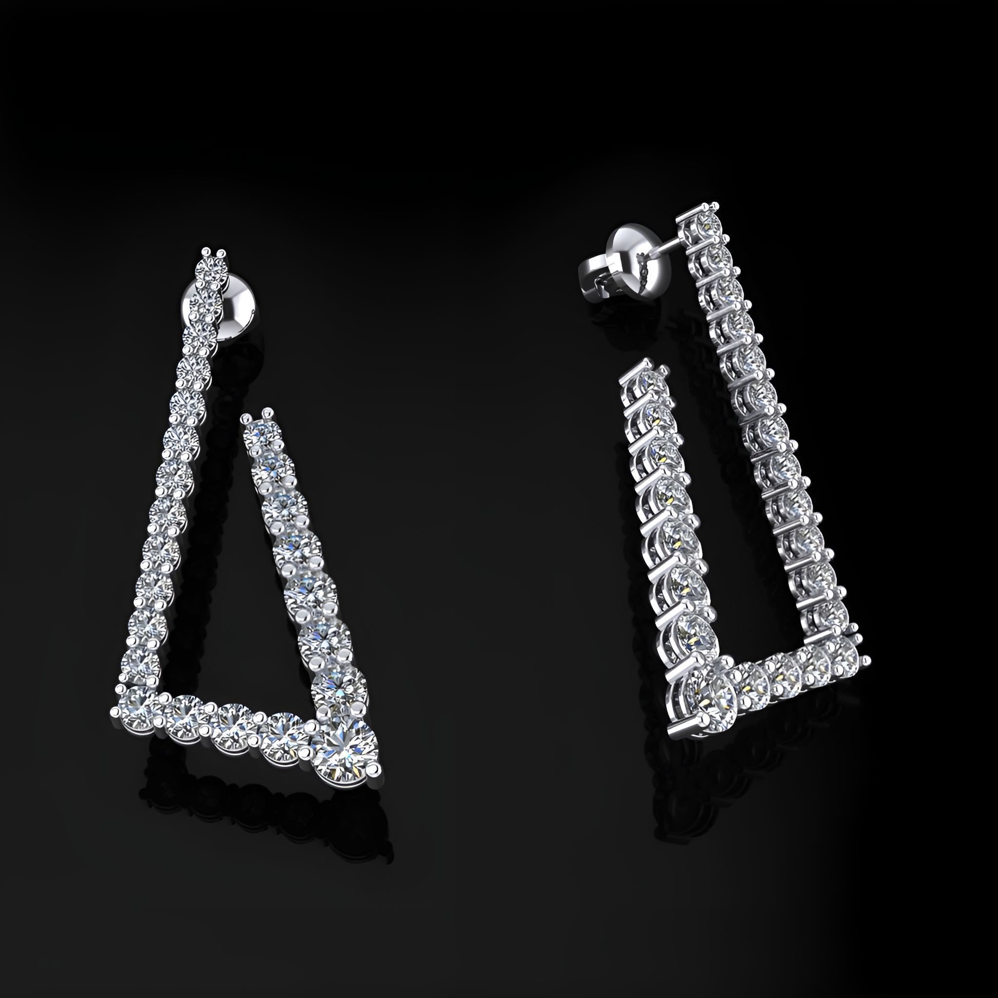 Triangle Earrings 3D print model_1