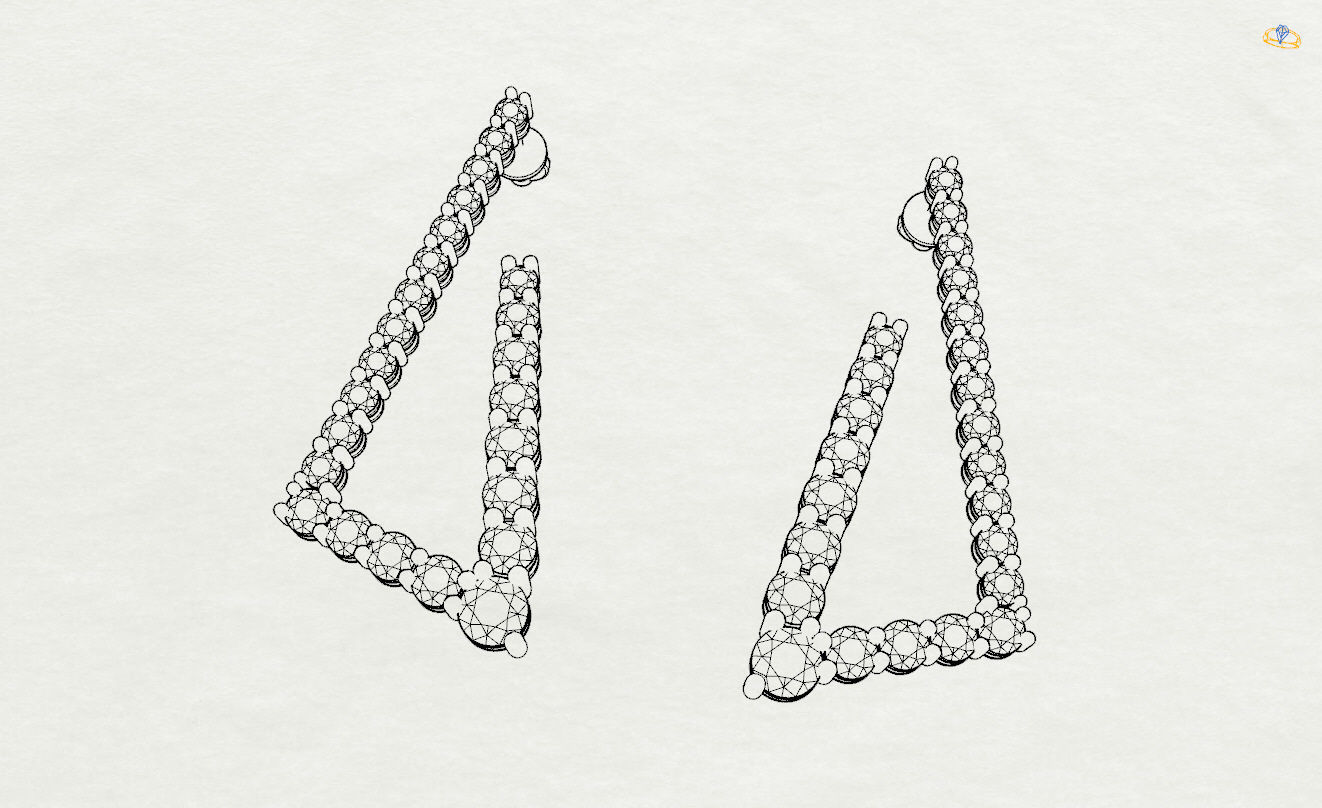 Triangle Earrings 3D print model_14