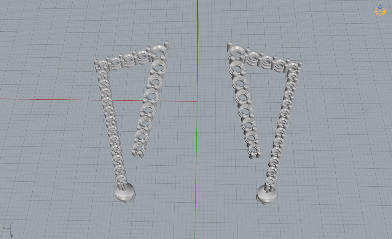 Triangle Earrings 3D print model_6