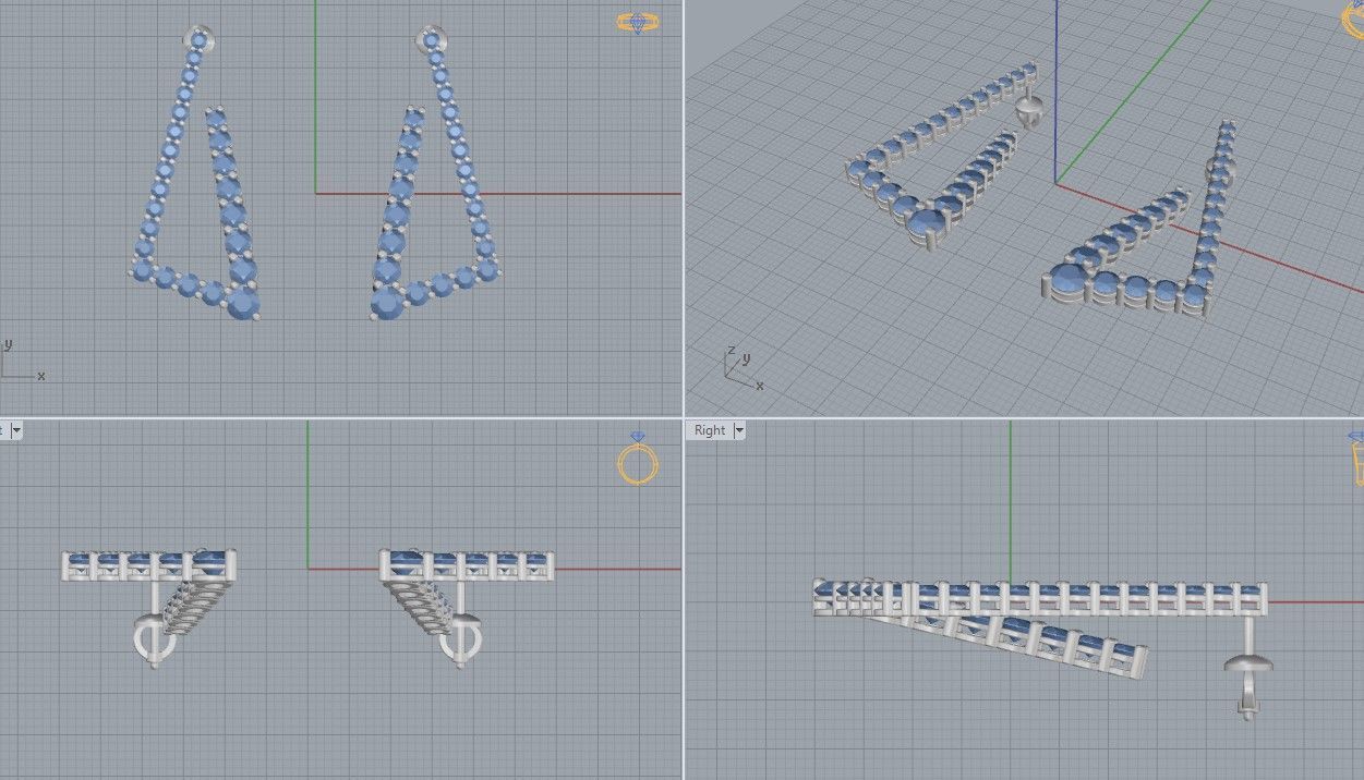 Triangle Earrings 3D print model_5