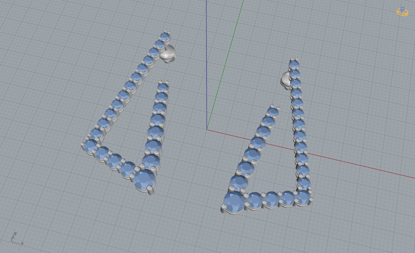 Triangle Earrings 3D print model_11