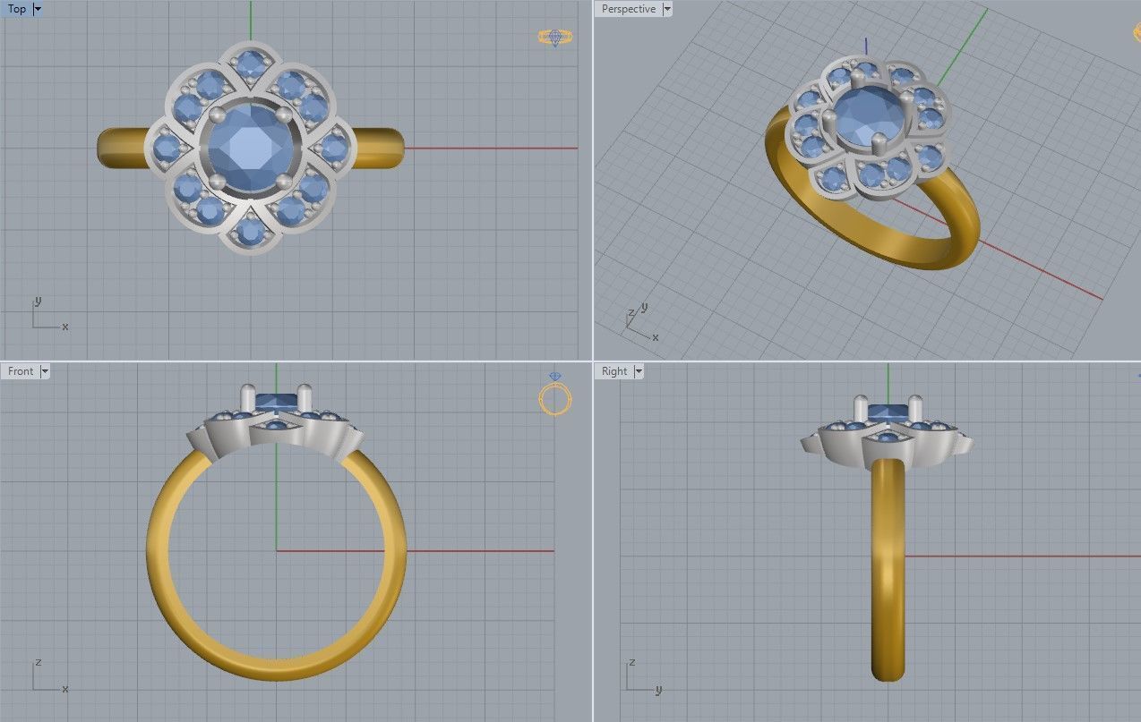 Flower Ring 3D print model_7