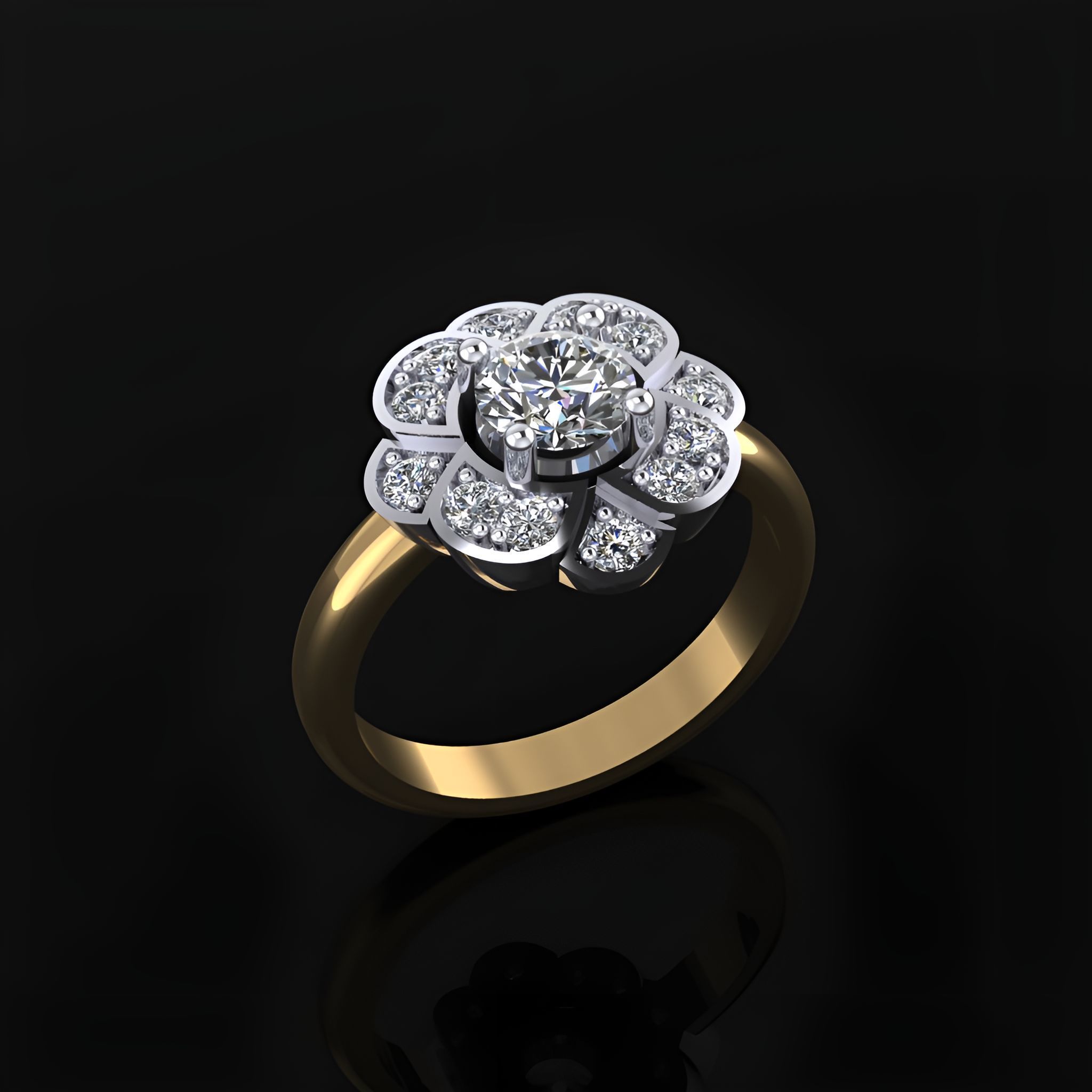 Flower Ring 3D print model_2