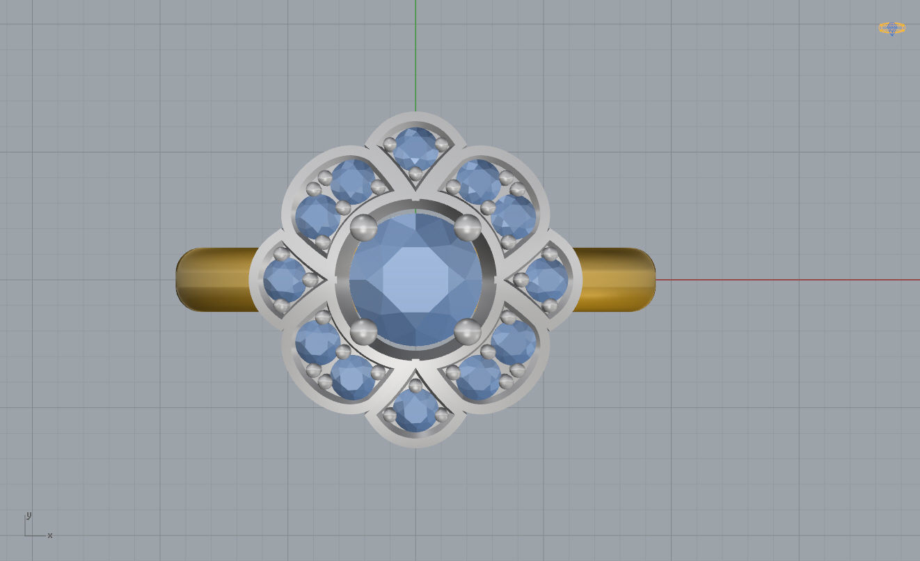 Flower Ring 3D print model_9