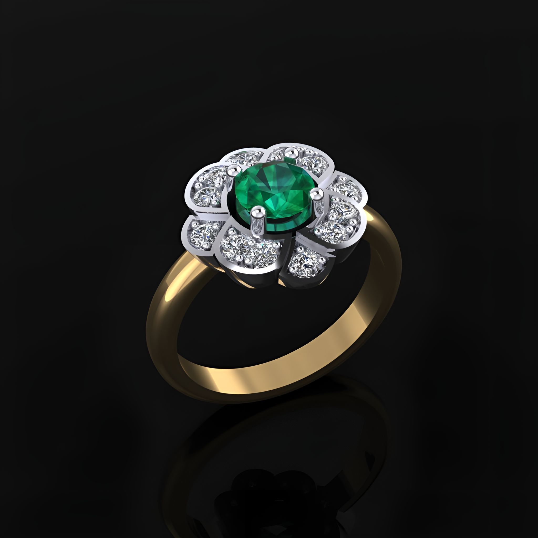 Flower Ring 3D print model_1