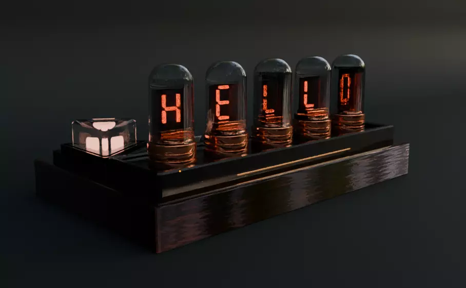 Animated Nixie Tube 3D model