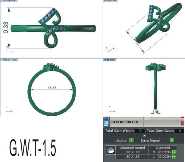 Women Ring Render 3dm STL OBJ FBX 3D print model_8